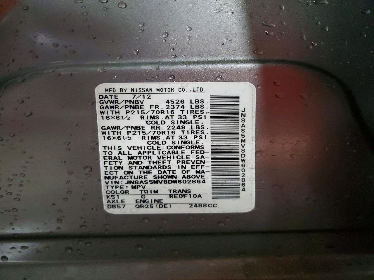 2013 Nissan Rogue S Gray vin: JN8AS5MV8DW602864