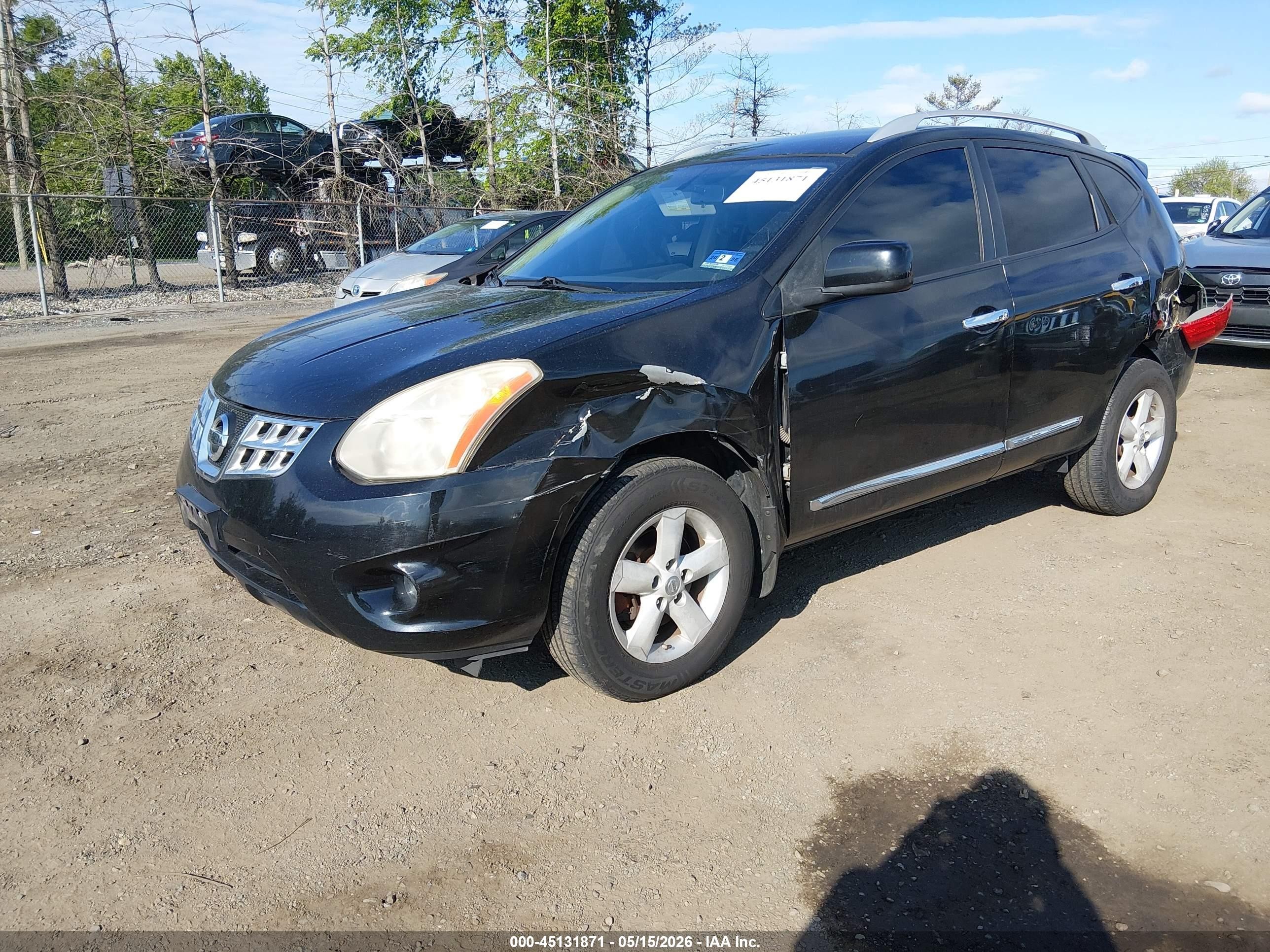 2013 Nissan Rogue S Black vin: JN8AS5MV8DW611841