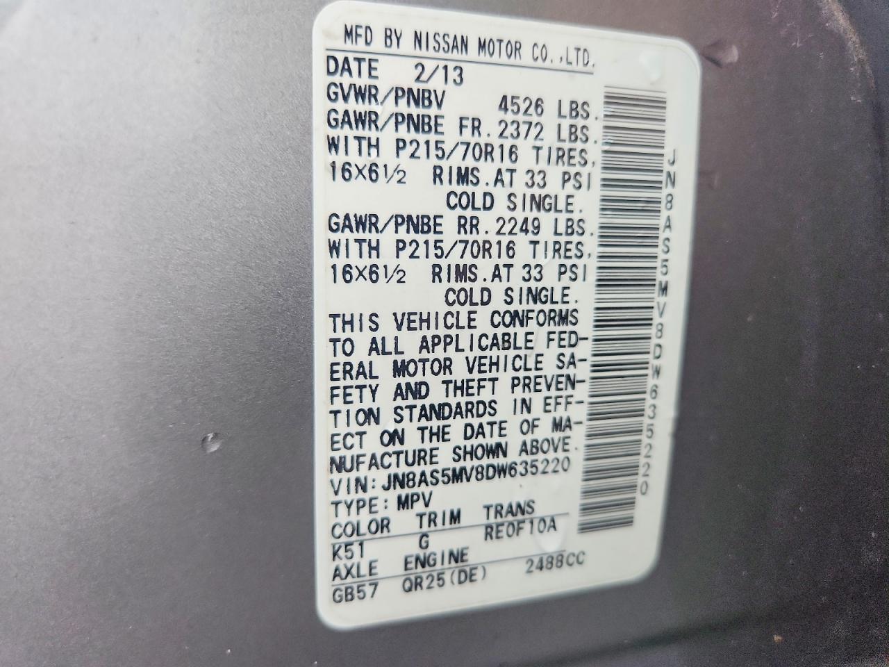 2013 Nissan Rogue S Gray vin: JN8AS5MV8DW635220