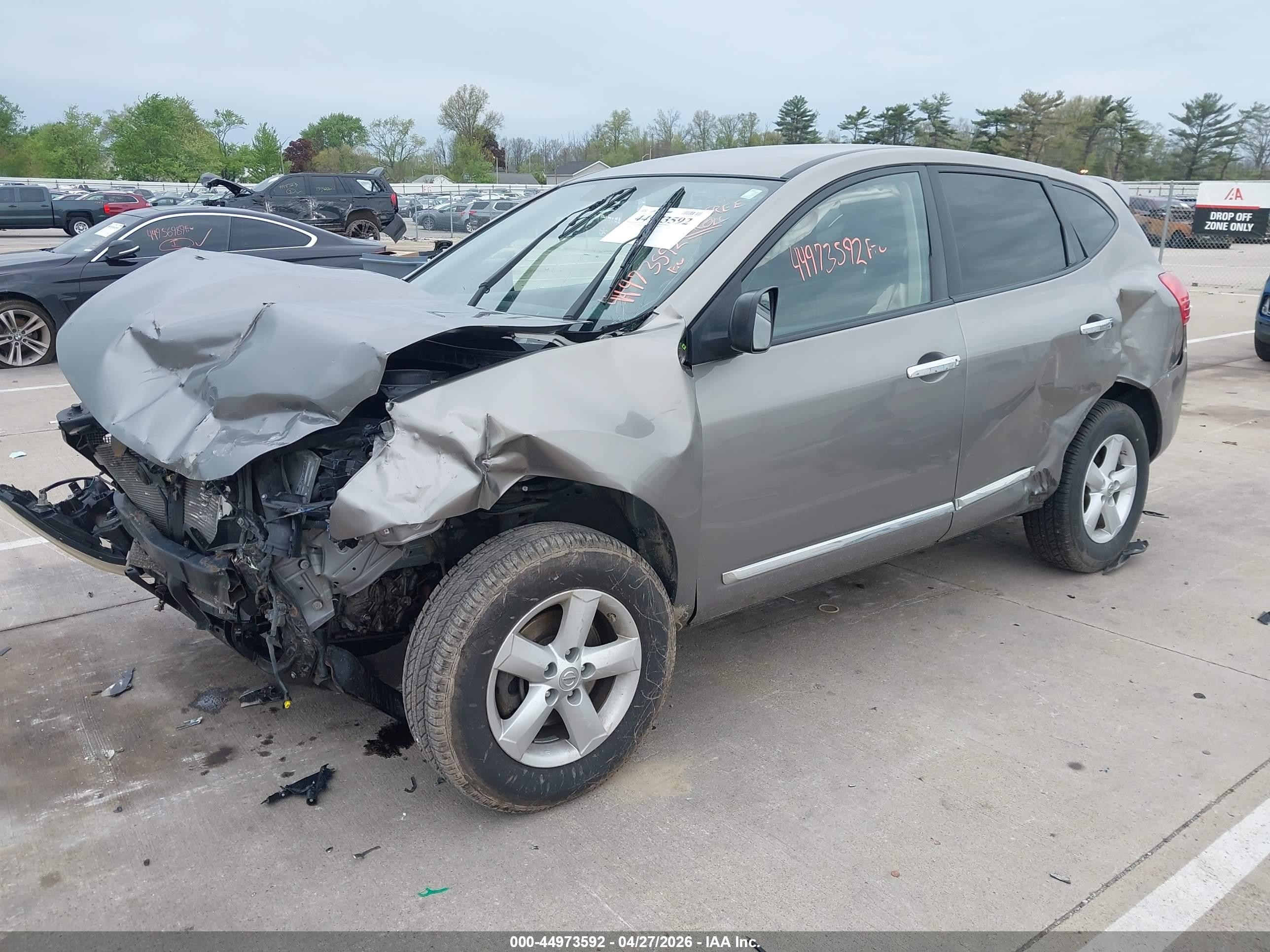2012 Nissan Rogue S Серый vin: JN8AS5MV9CW385811