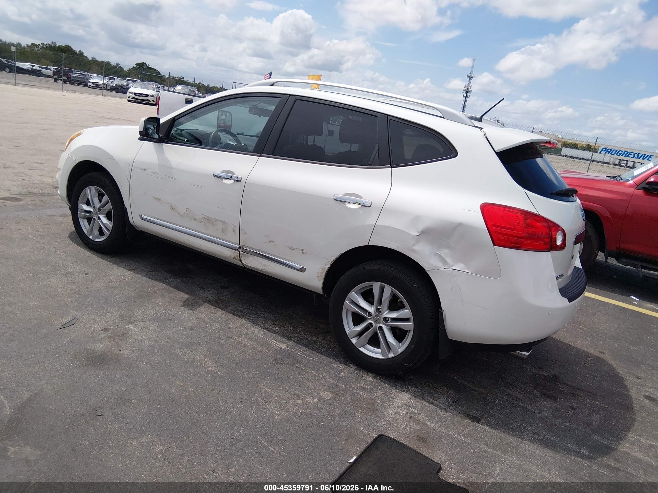 2012 Nissan Rogue Sv White vin: JN8AS5MV9CW409377