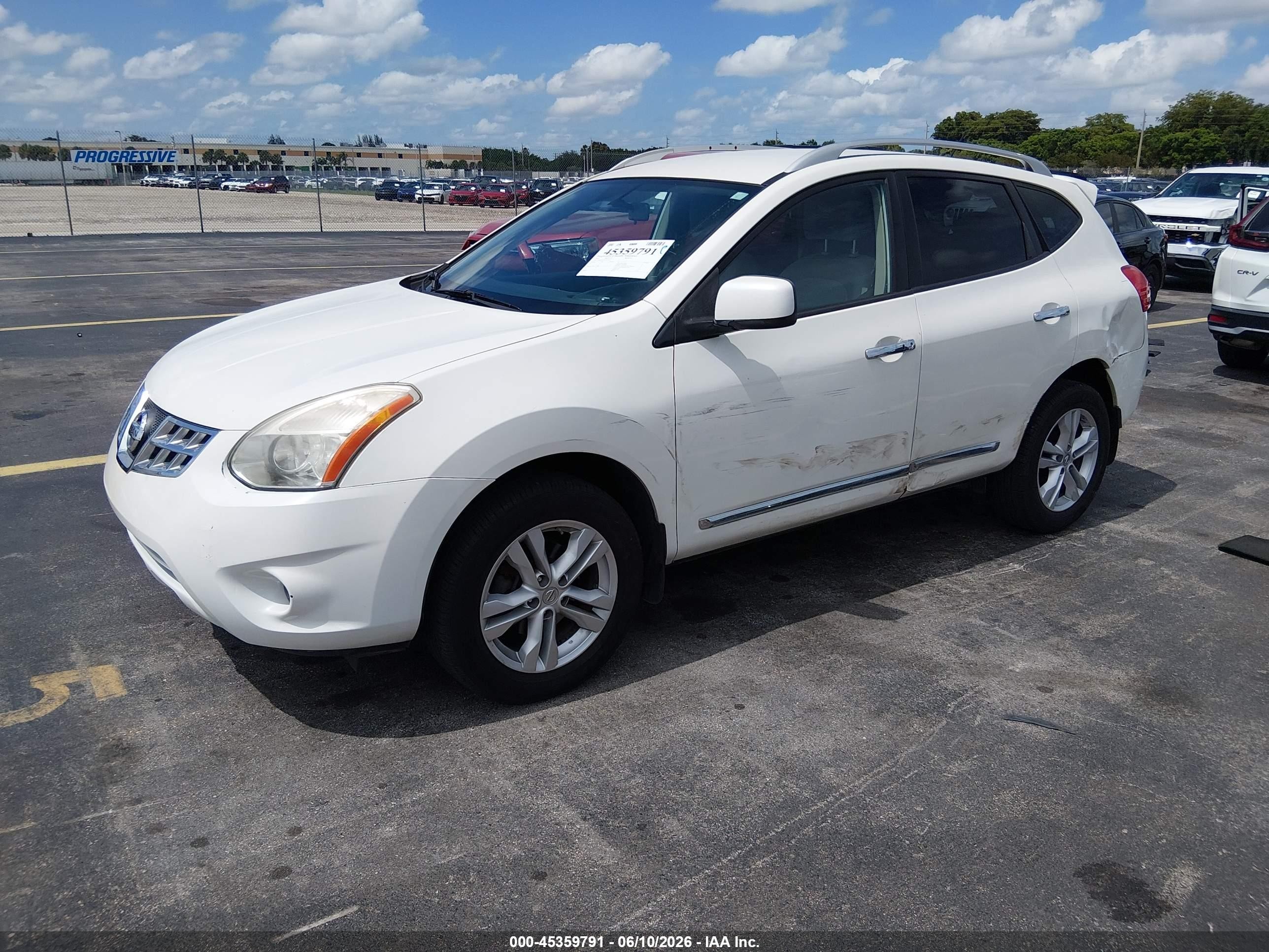 2012 Nissan Rogue Sv White vin: JN8AS5MV9CW409377