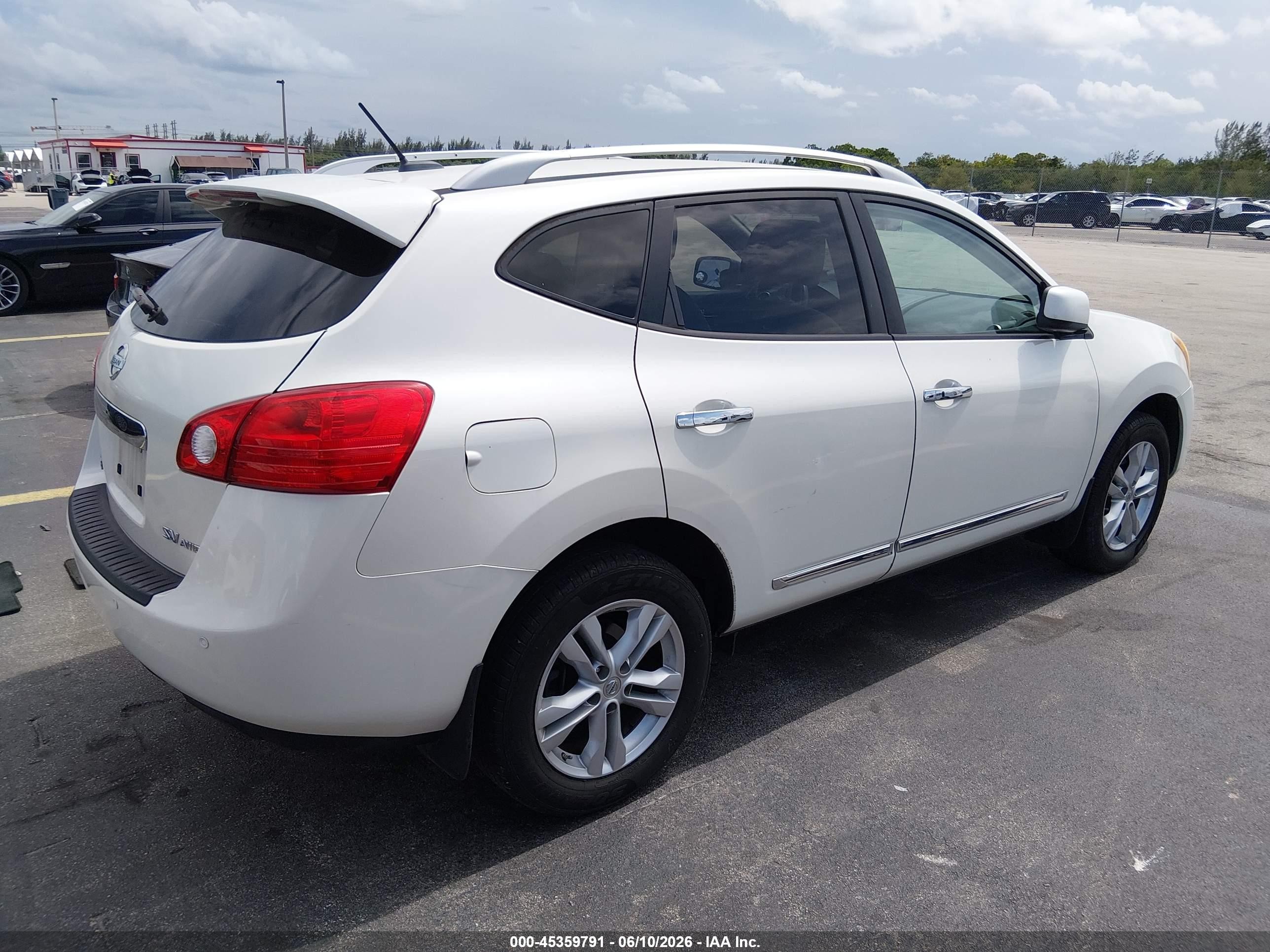 2012 Nissan Rogue Sv White vin: JN8AS5MV9CW409377