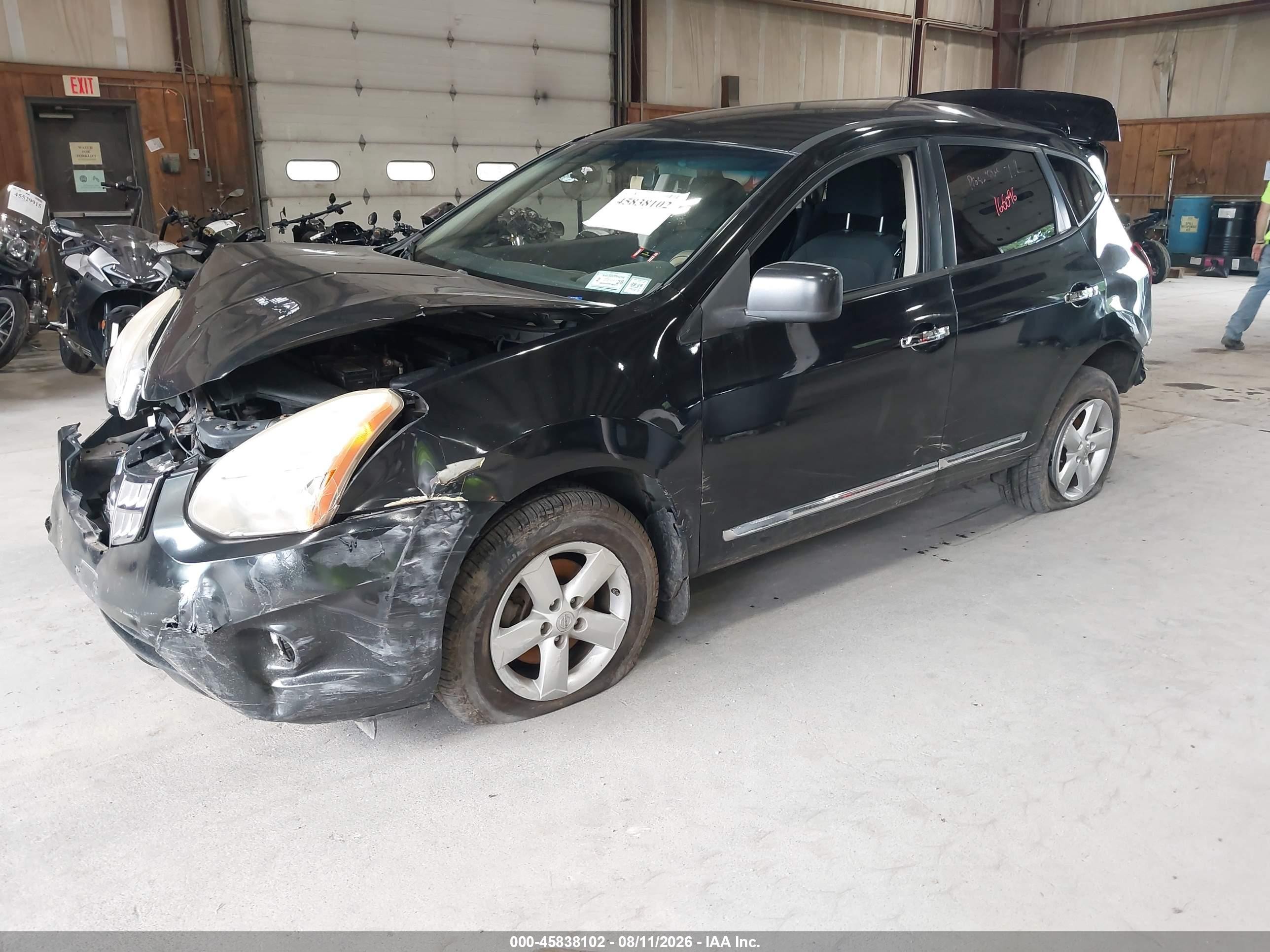 2012 Nissan Rogue S Black vin: JN8AS5MV9CW718427