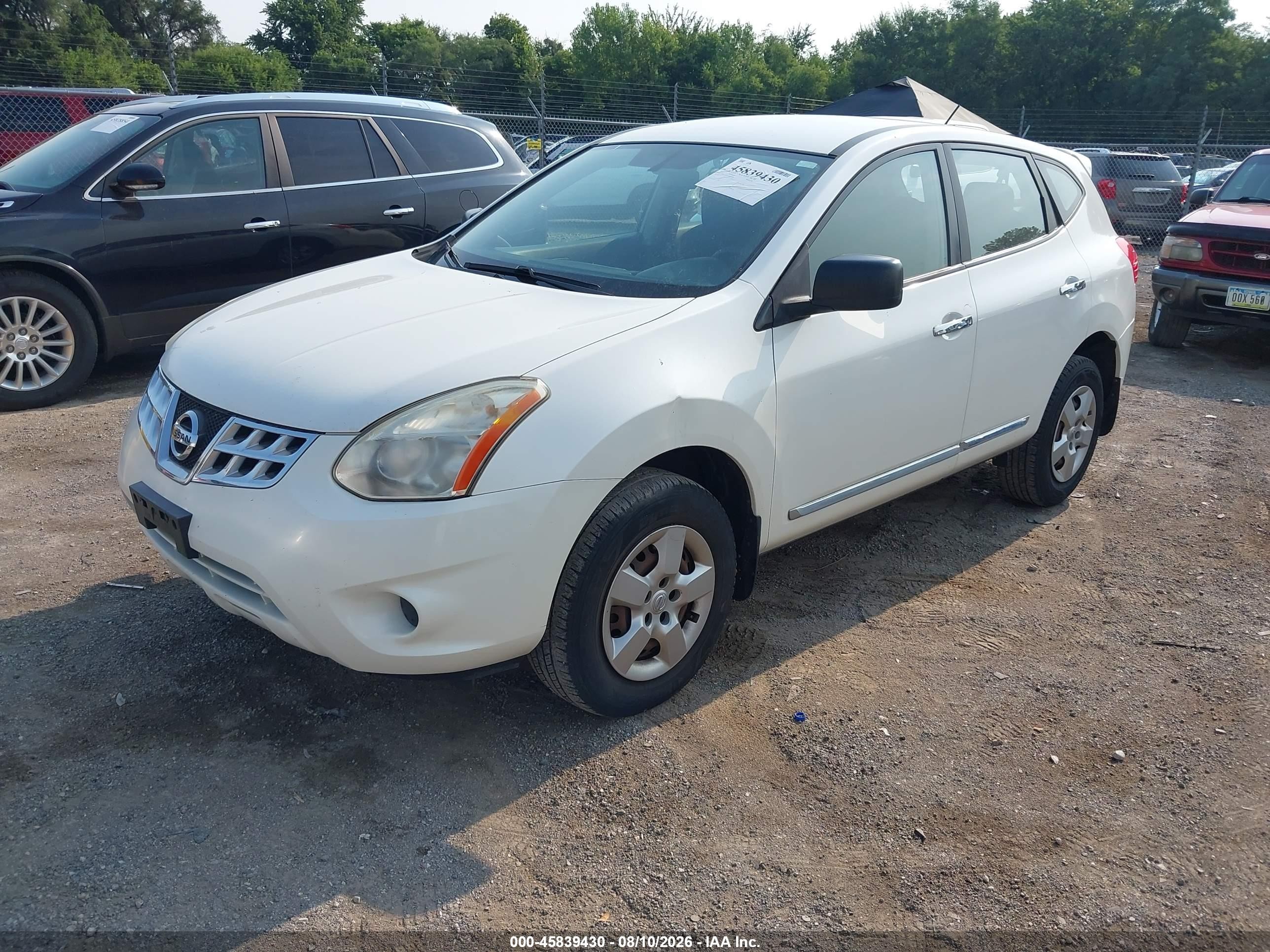 2013 Nissan Rogue S White vin: JN8AS5MV9DW149404