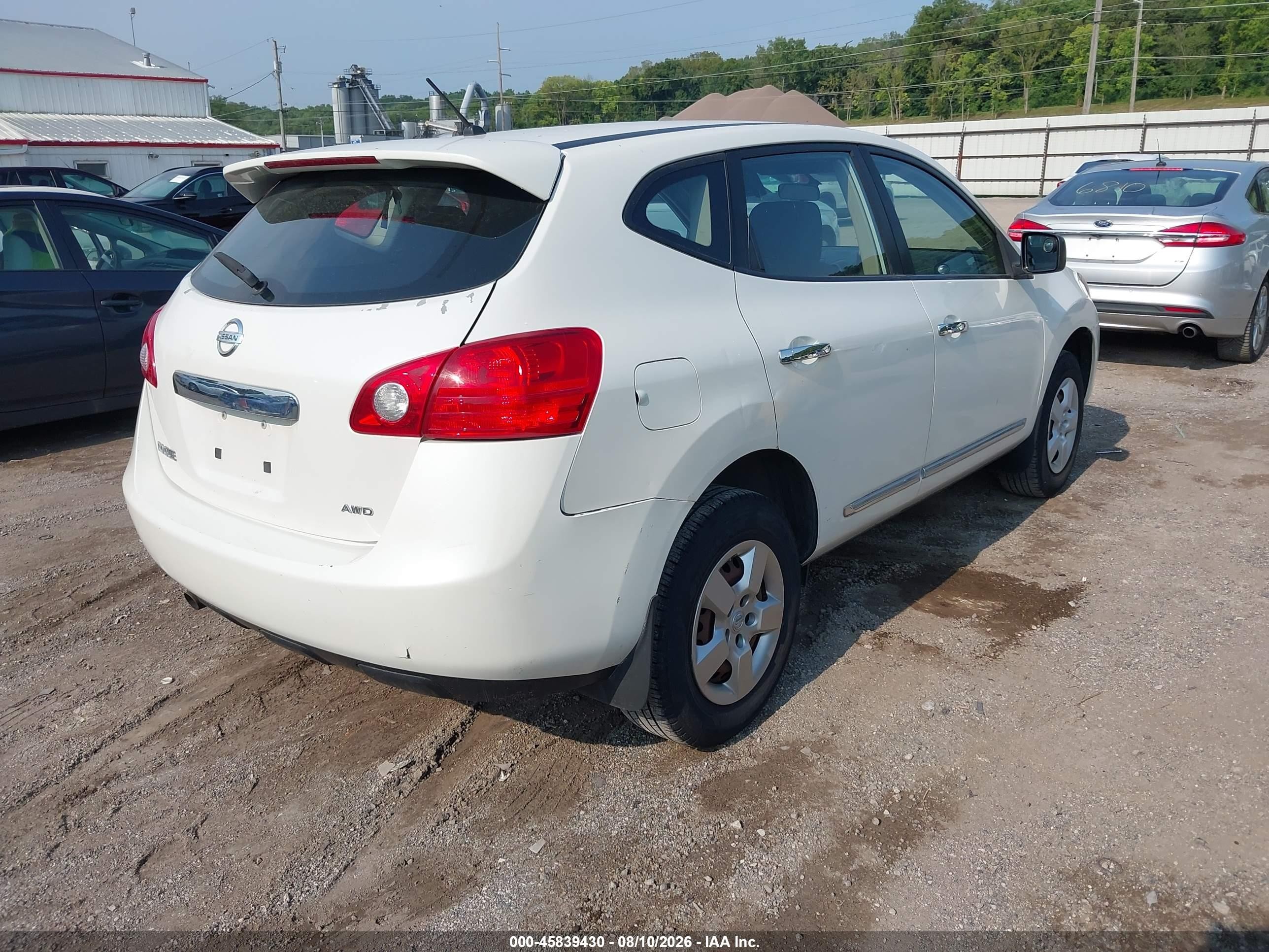 2013 Nissan Rogue S White vin: JN8AS5MV9DW149404