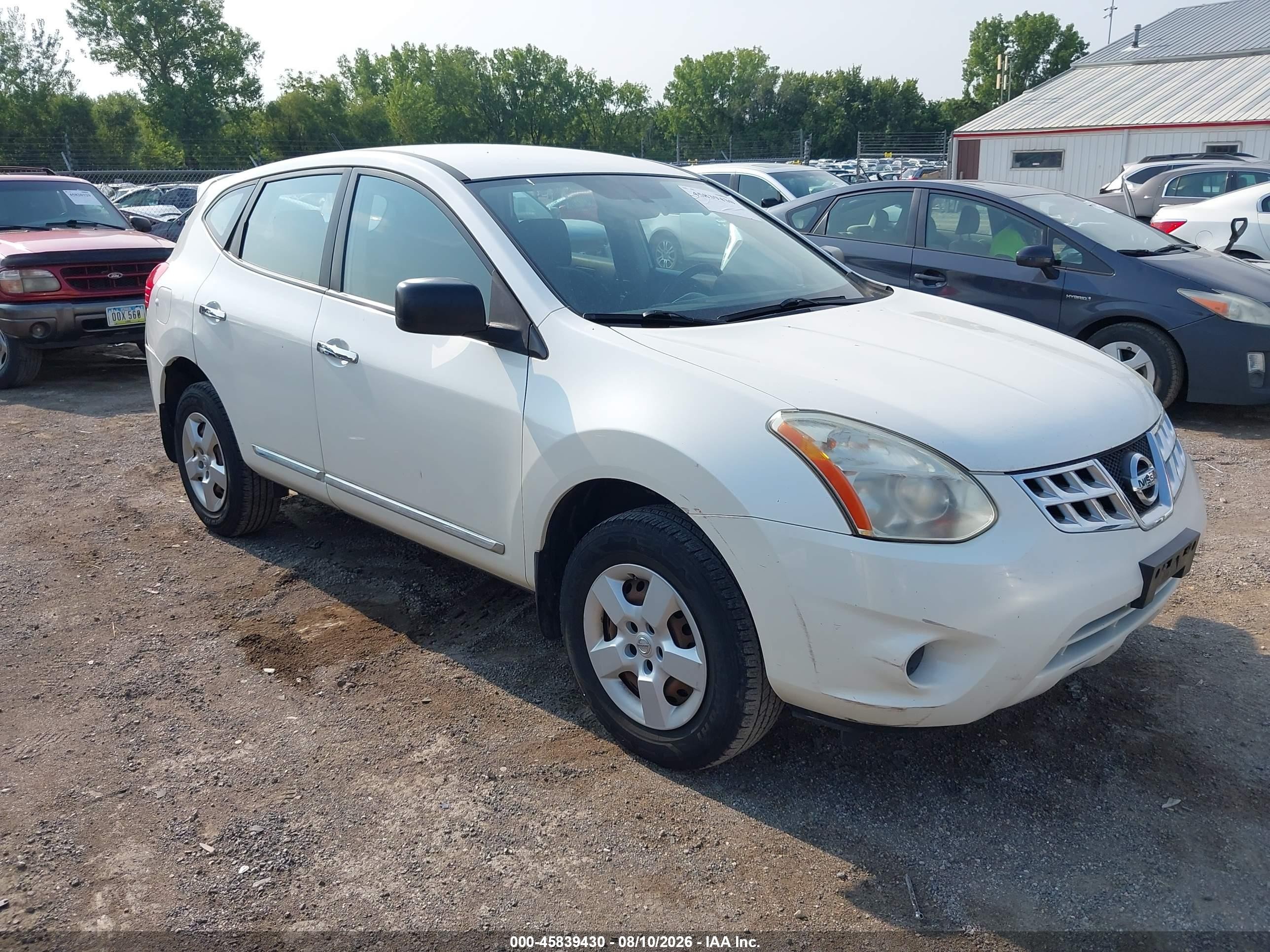 2013 Nissan Rogue S White vin: JN8AS5MV9DW149404