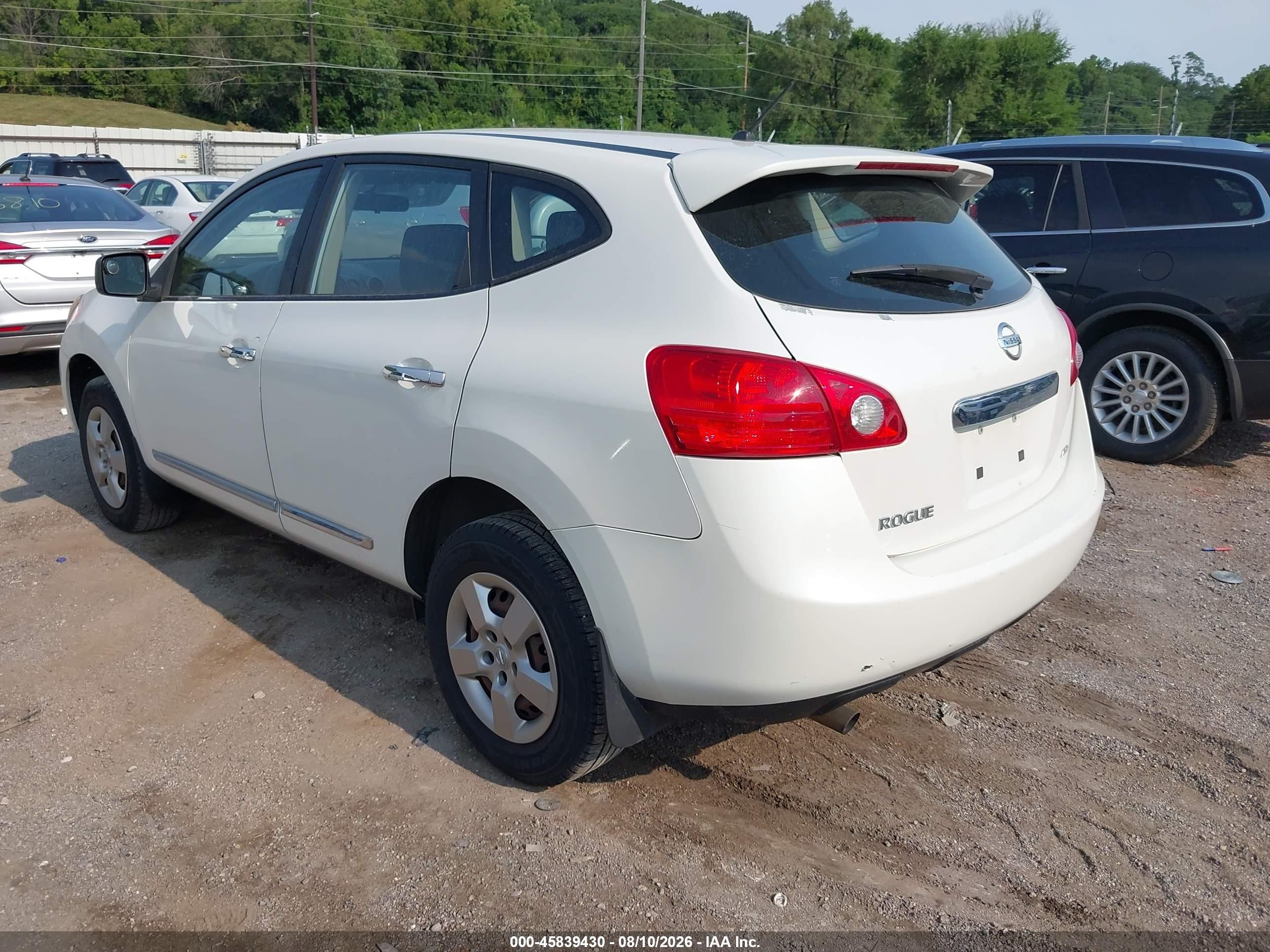 2013 Nissan Rogue S White vin: JN8AS5MV9DW149404