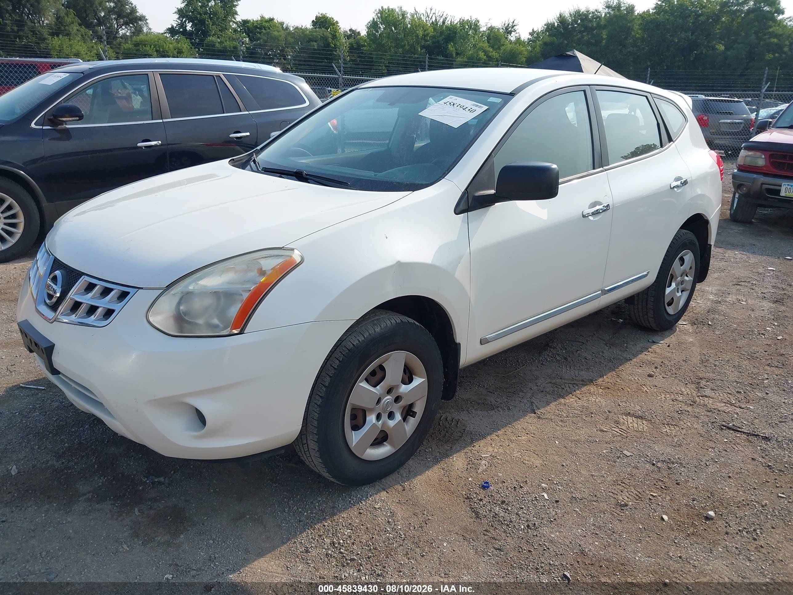 2013 Nissan Rogue S White vin: JN8AS5MV9DW149404
