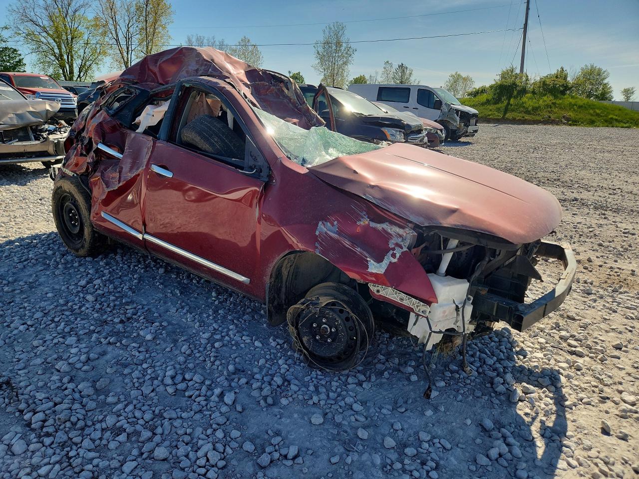 2013 Nissan Rogue S Red vin: JN8AS5MV9DW605420