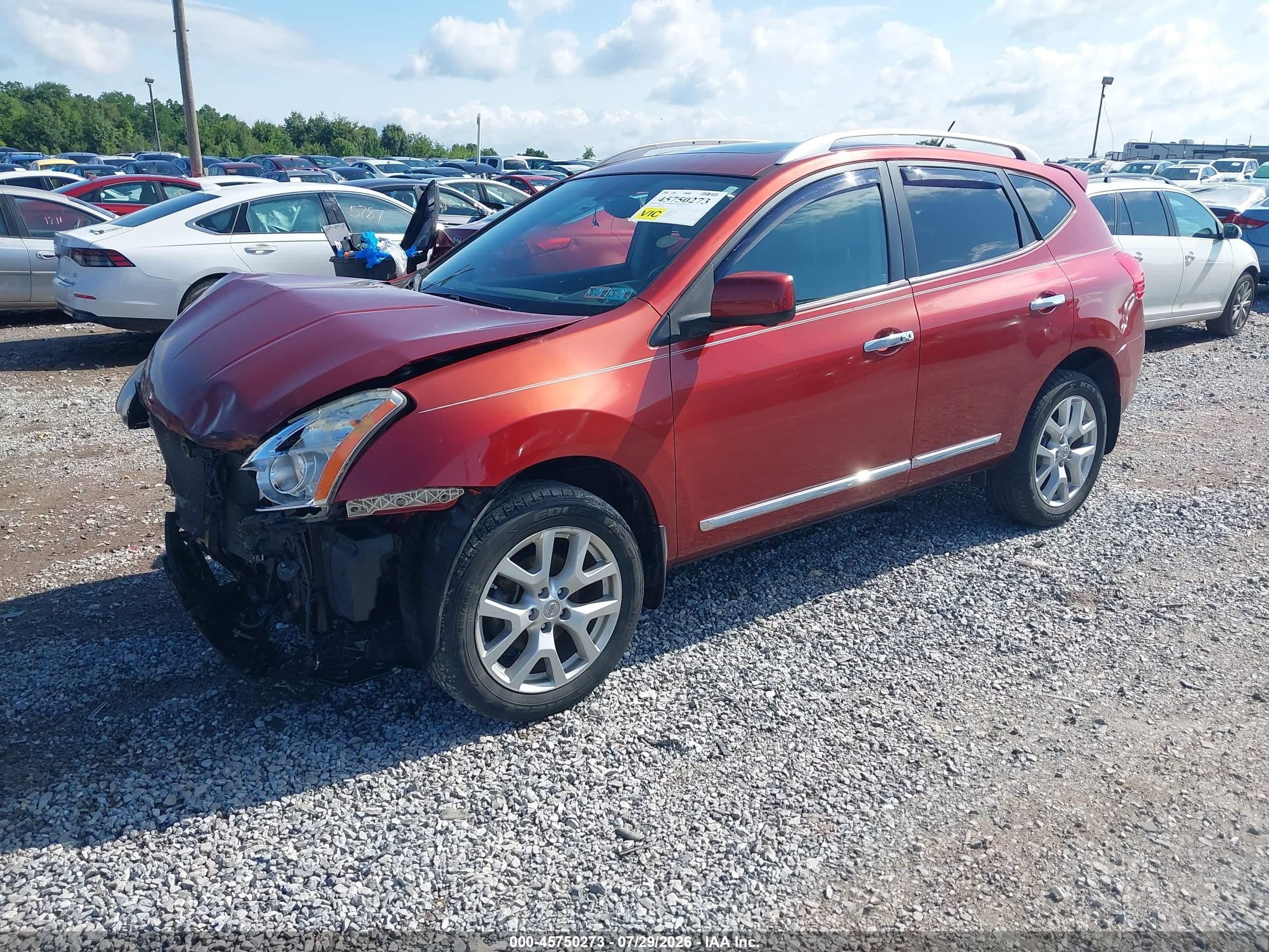 2013 Nissan Rogue Sv W/sl Pkg Red vin: JN8AS5MV9DW624792