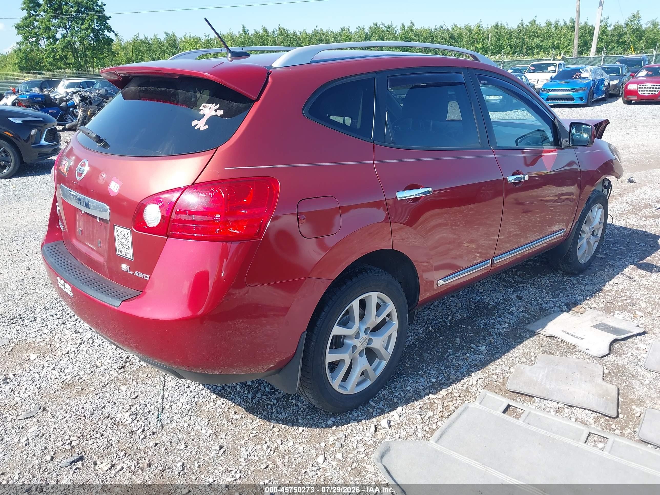 2013 Nissan Rogue Sv W/sl Pkg Red vin: JN8AS5MV9DW624792