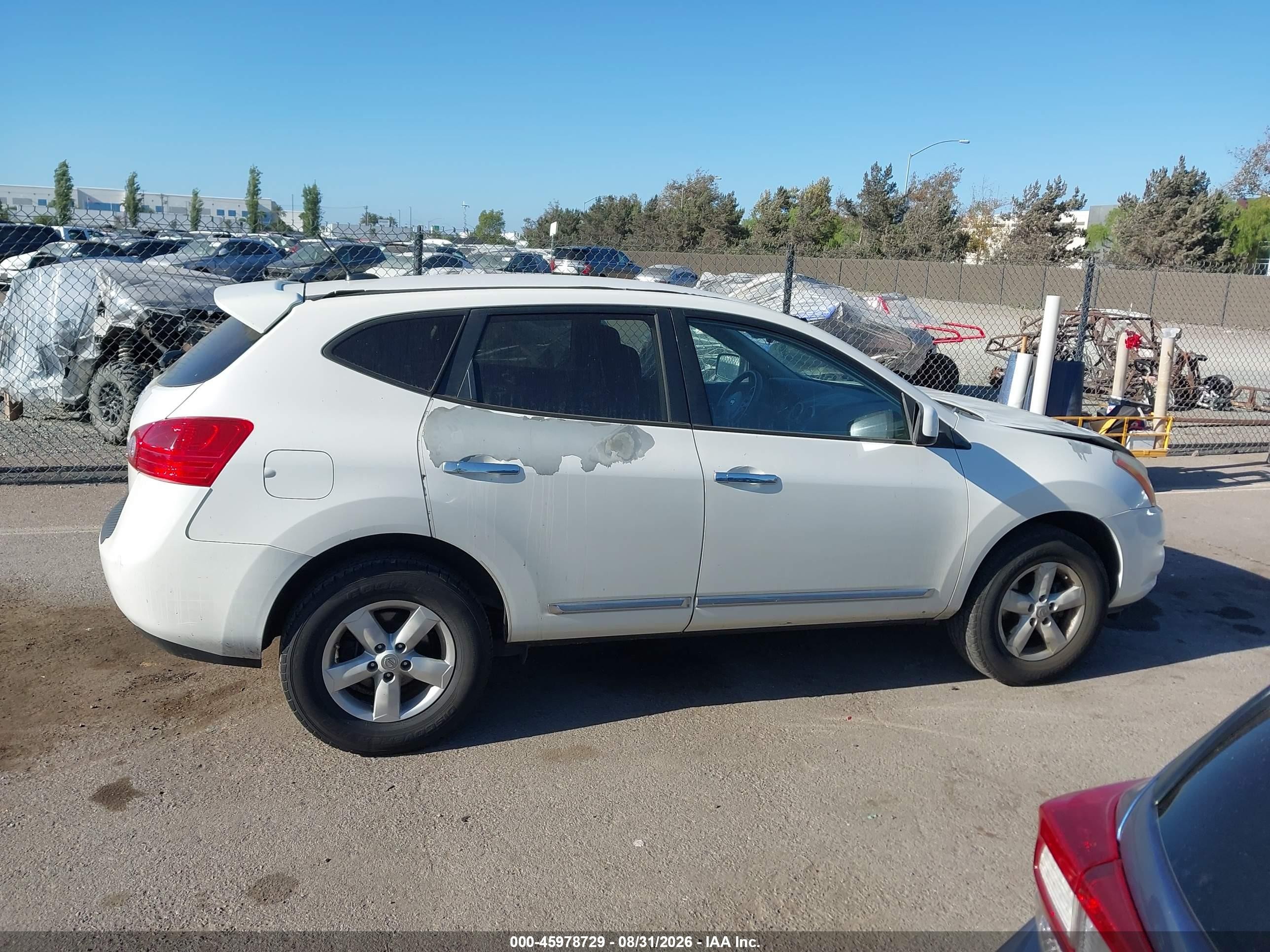 2013 Nissan Rogue S White vin: JN8AS5MV9DW631483