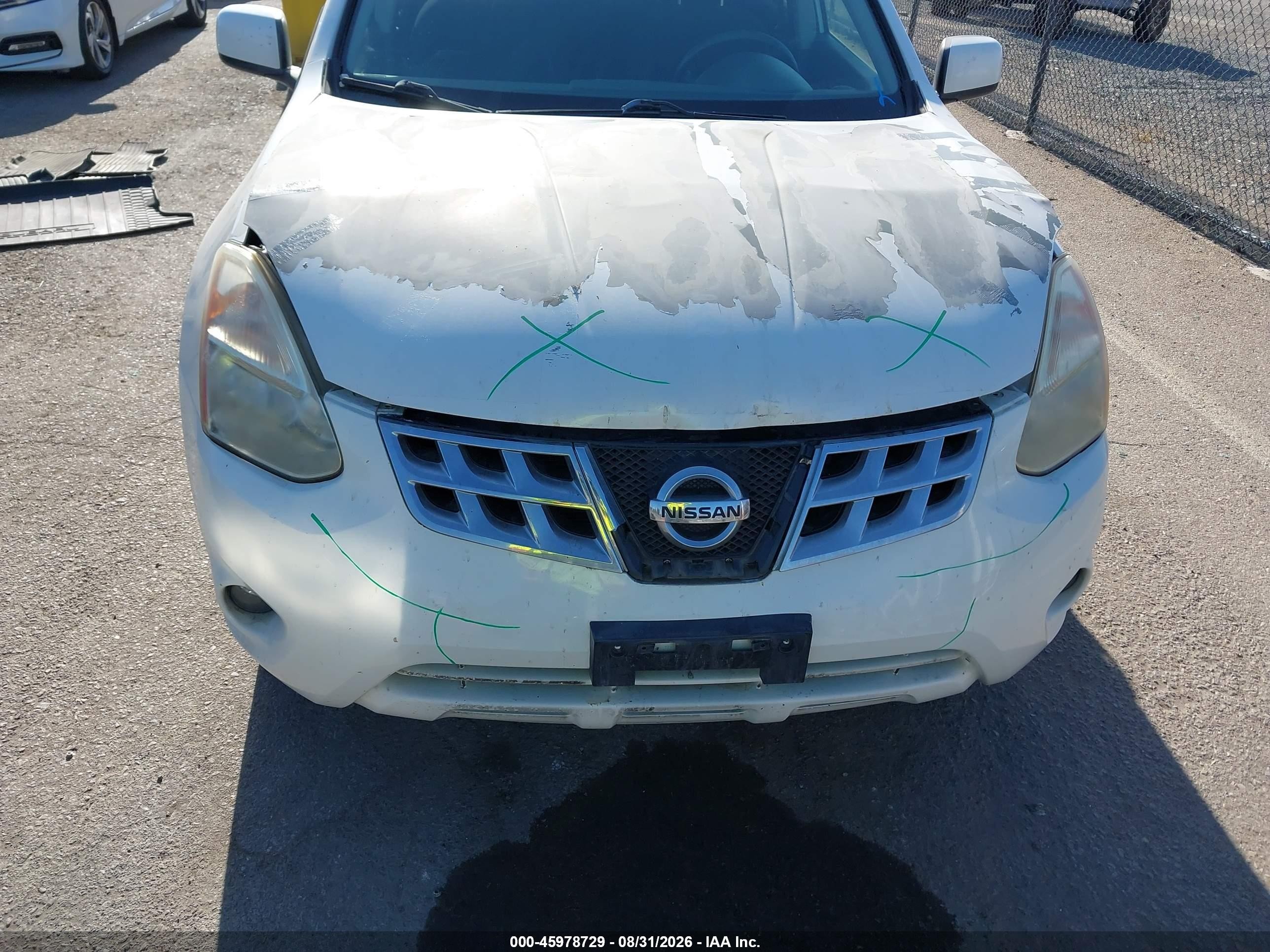 2013 Nissan Rogue S White vin: JN8AS5MV9DW631483