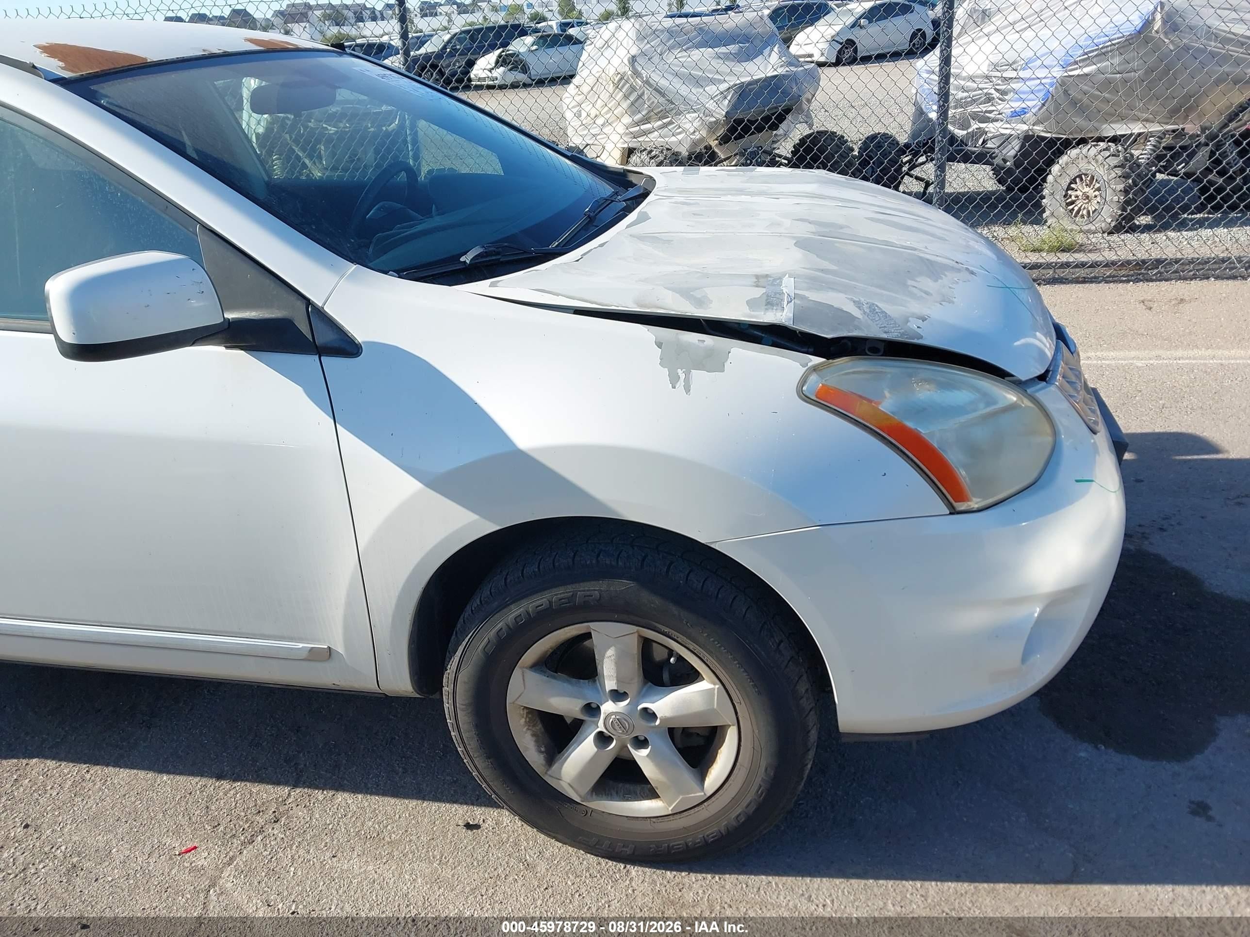 2013 Nissan Rogue S White vin: JN8AS5MV9DW631483