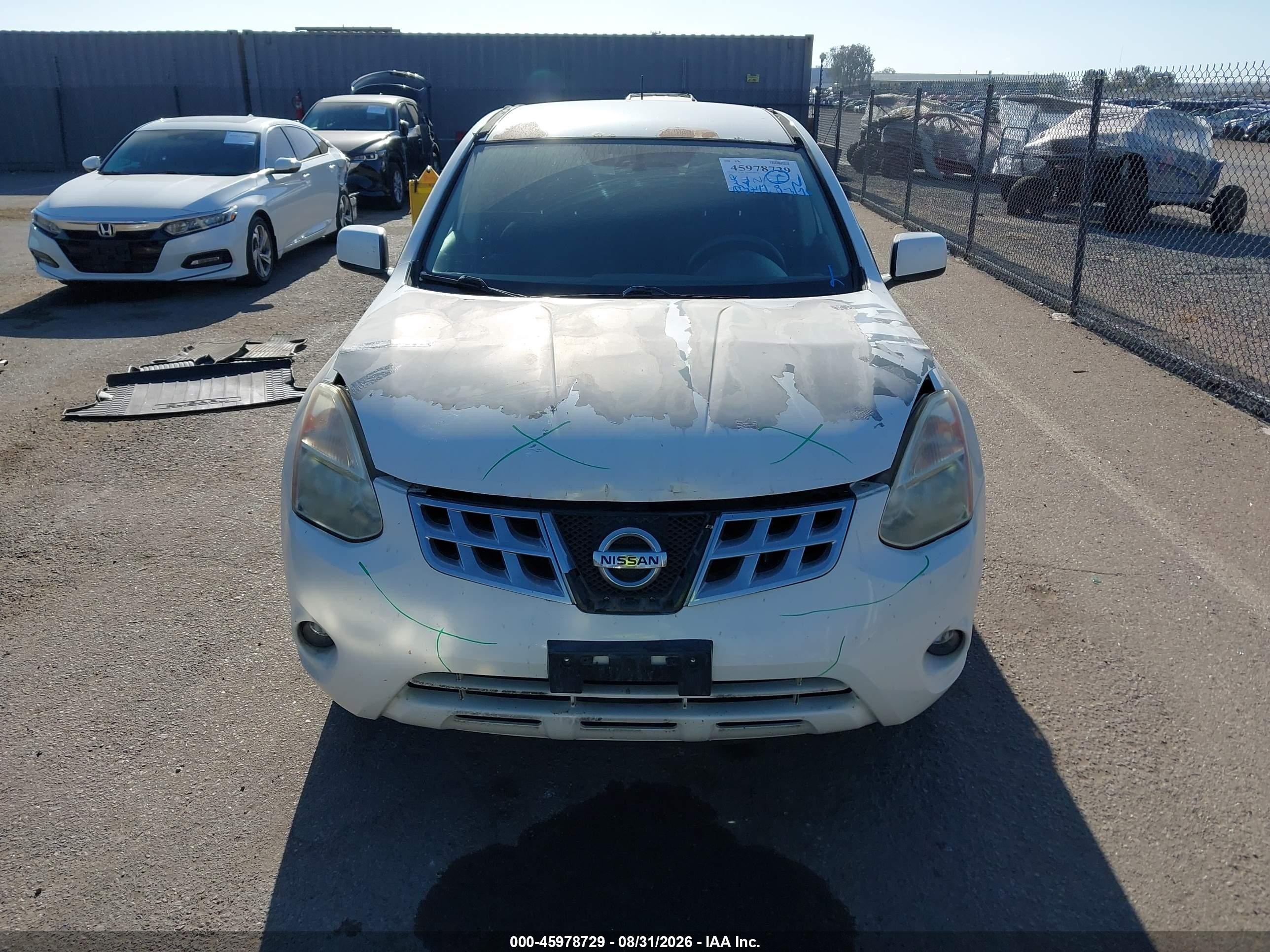 2013 Nissan Rogue S White vin: JN8AS5MV9DW631483