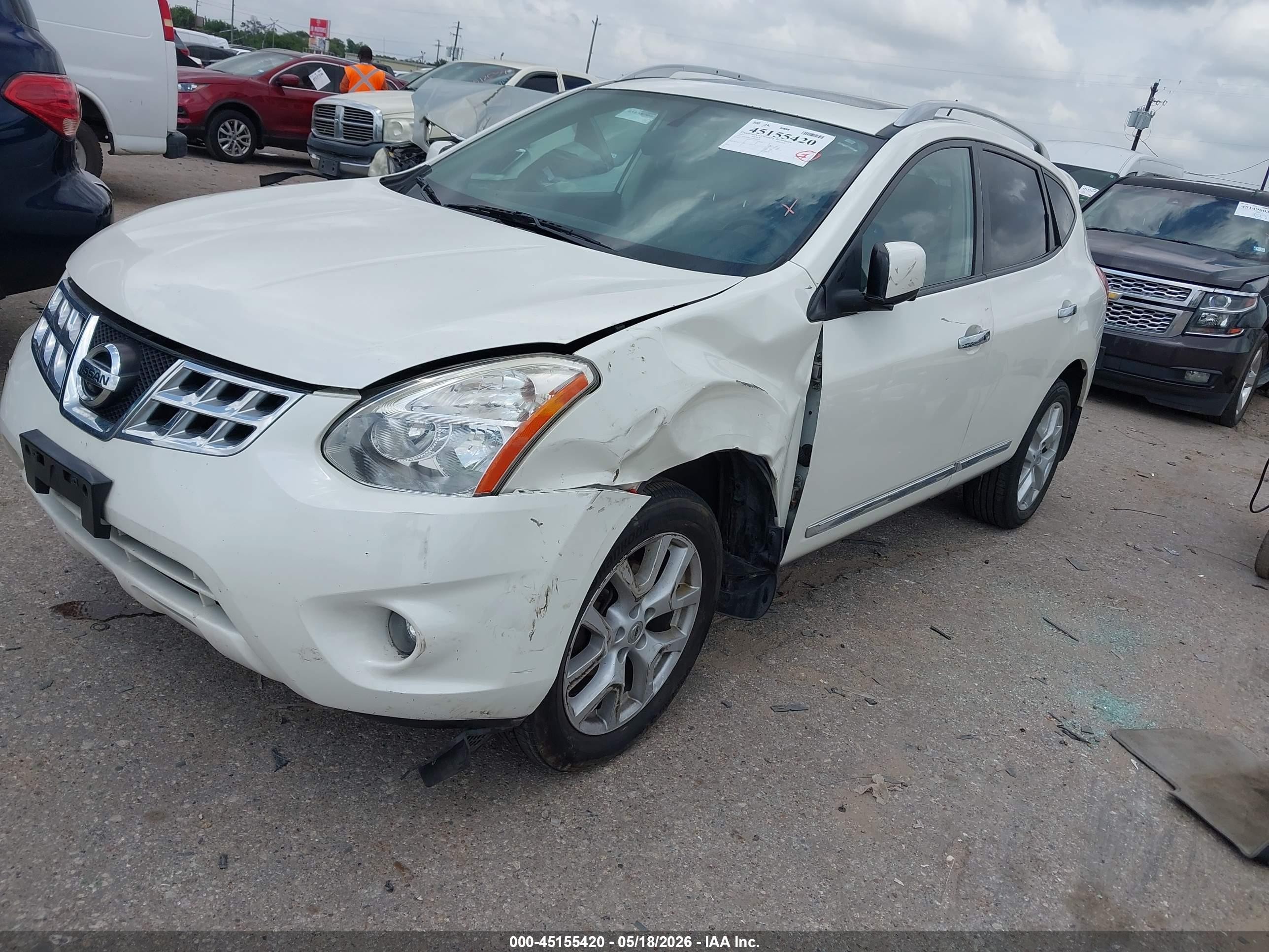 2013 Nissan Rogue Sv W/sl Pkg White vin: JN8AS5MV9DW656755