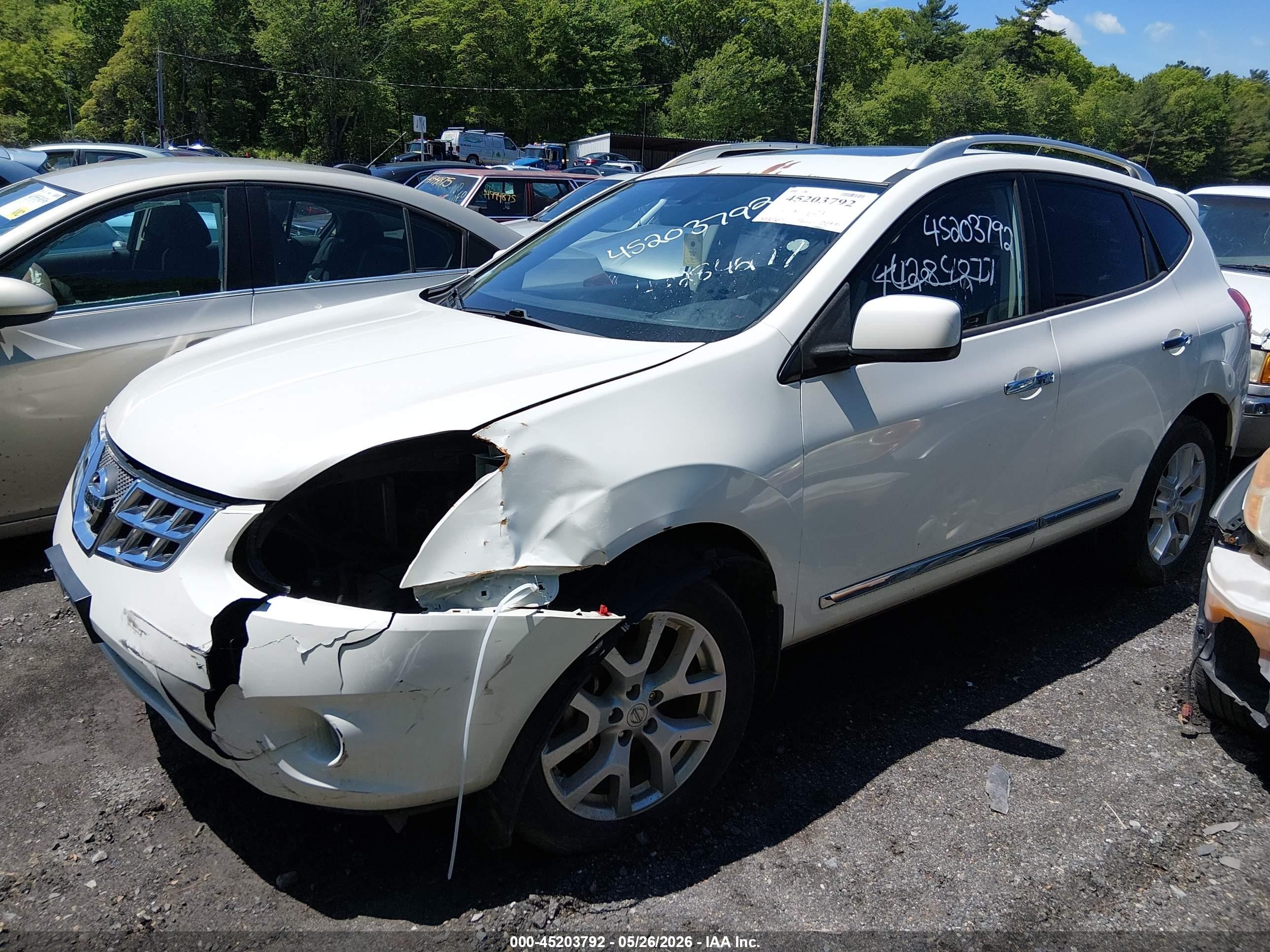 2011 Nissan Rogue Sv White vin: JN8AS5MVXBW252215