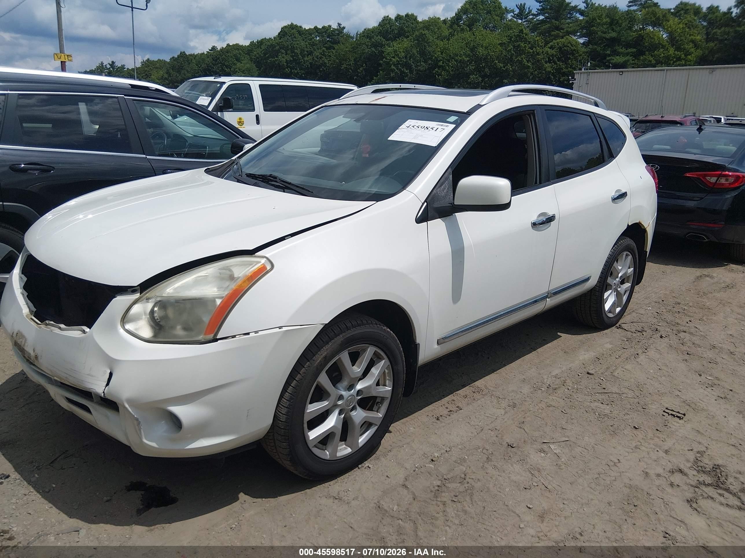 2011 Nissan Rogue Sv White vin: JN8AS5MVXBW312901
