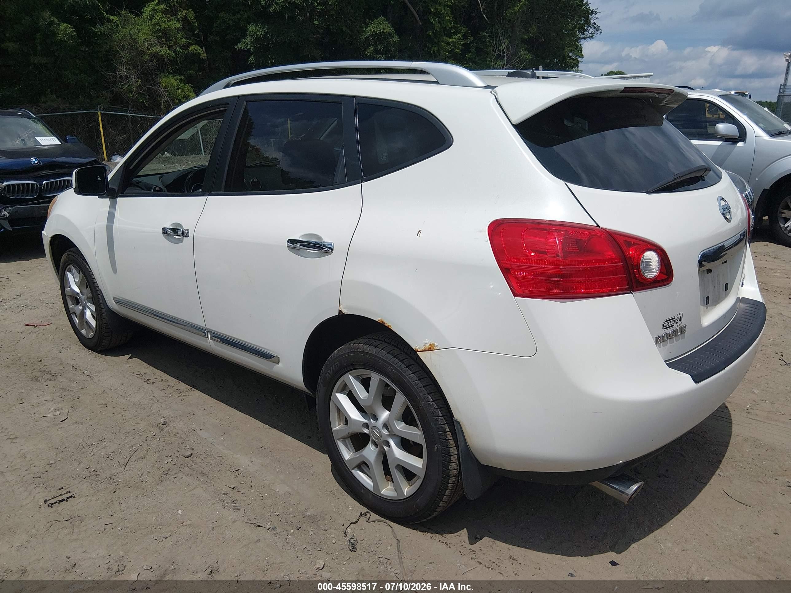 2011 Nissan Rogue Sv White vin: JN8AS5MVXBW312901