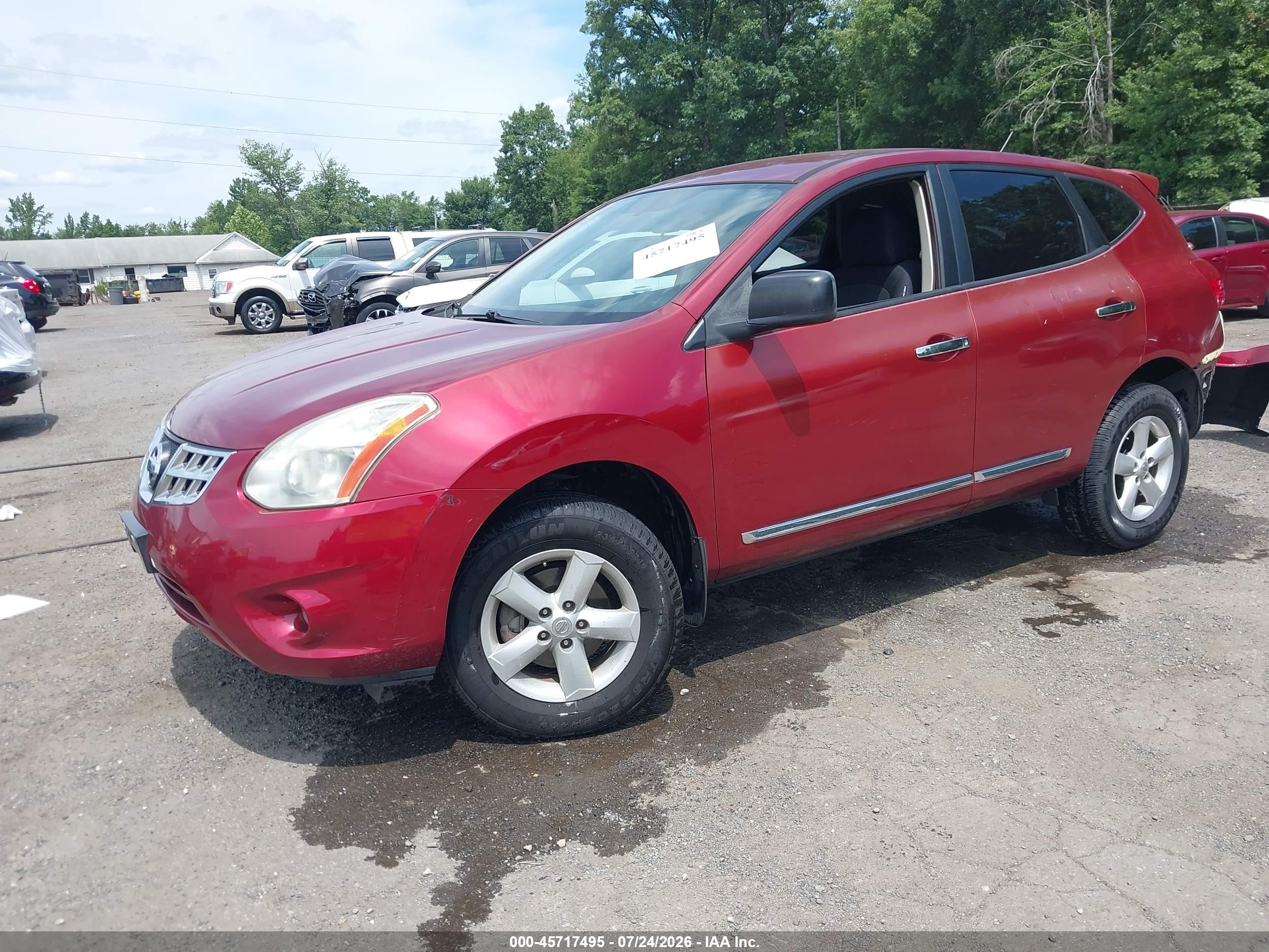 2012 Nissan Rogue S Red vin: JN8AS5MVXCW353837