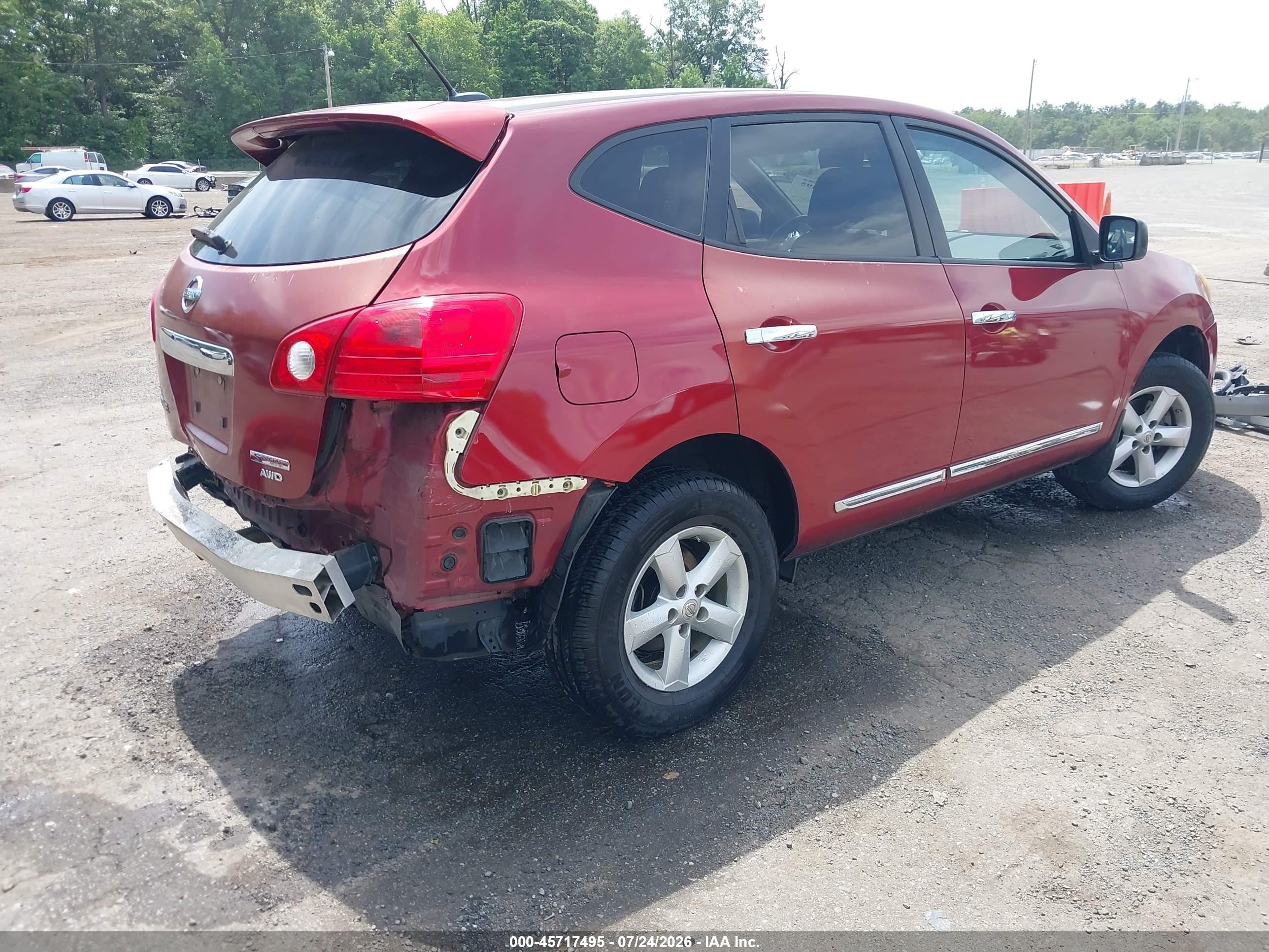 2012 Nissan Rogue S Red vin: JN8AS5MVXCW353837