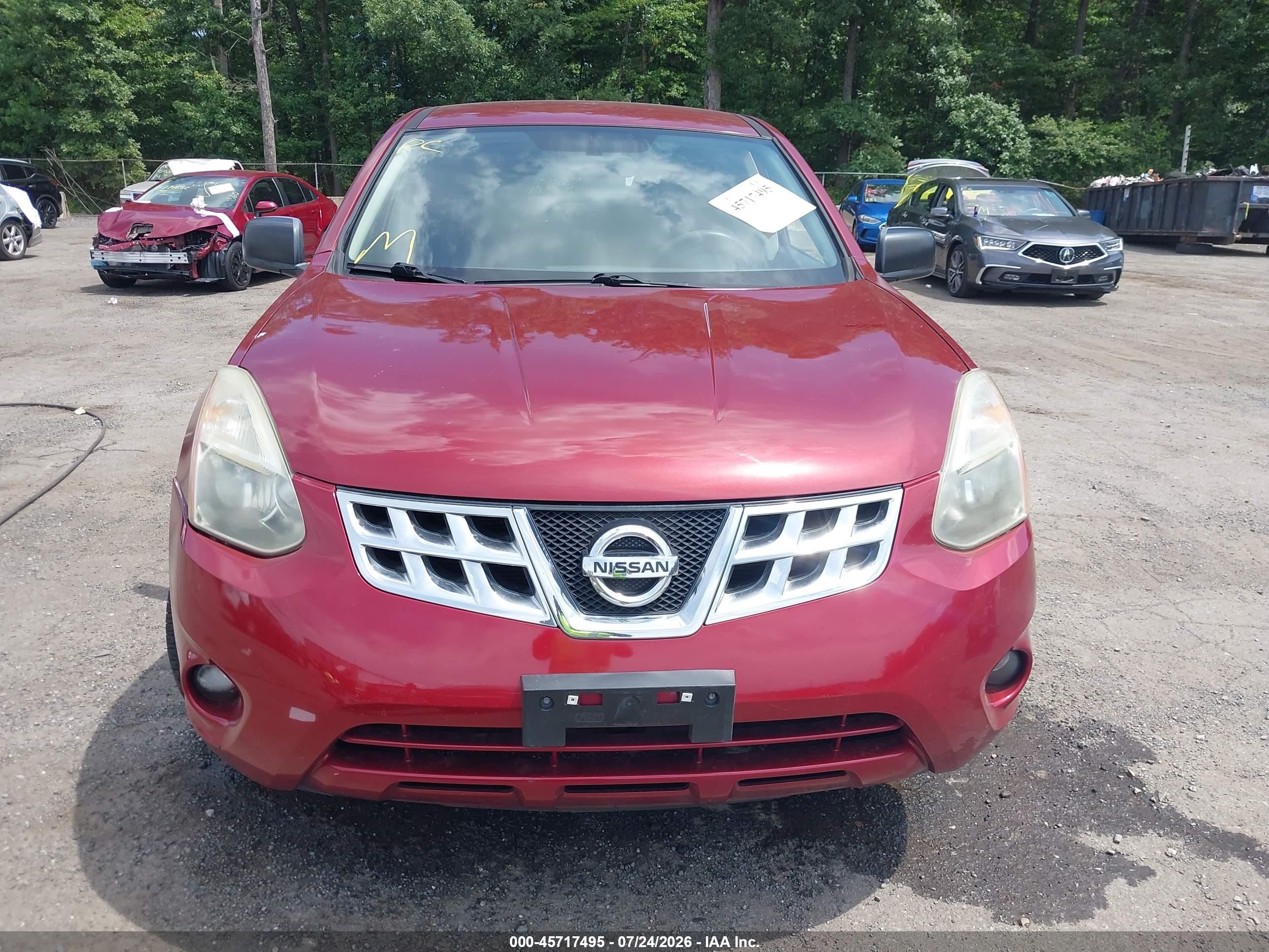 2012 Nissan Rogue S Red vin: JN8AS5MVXCW353837