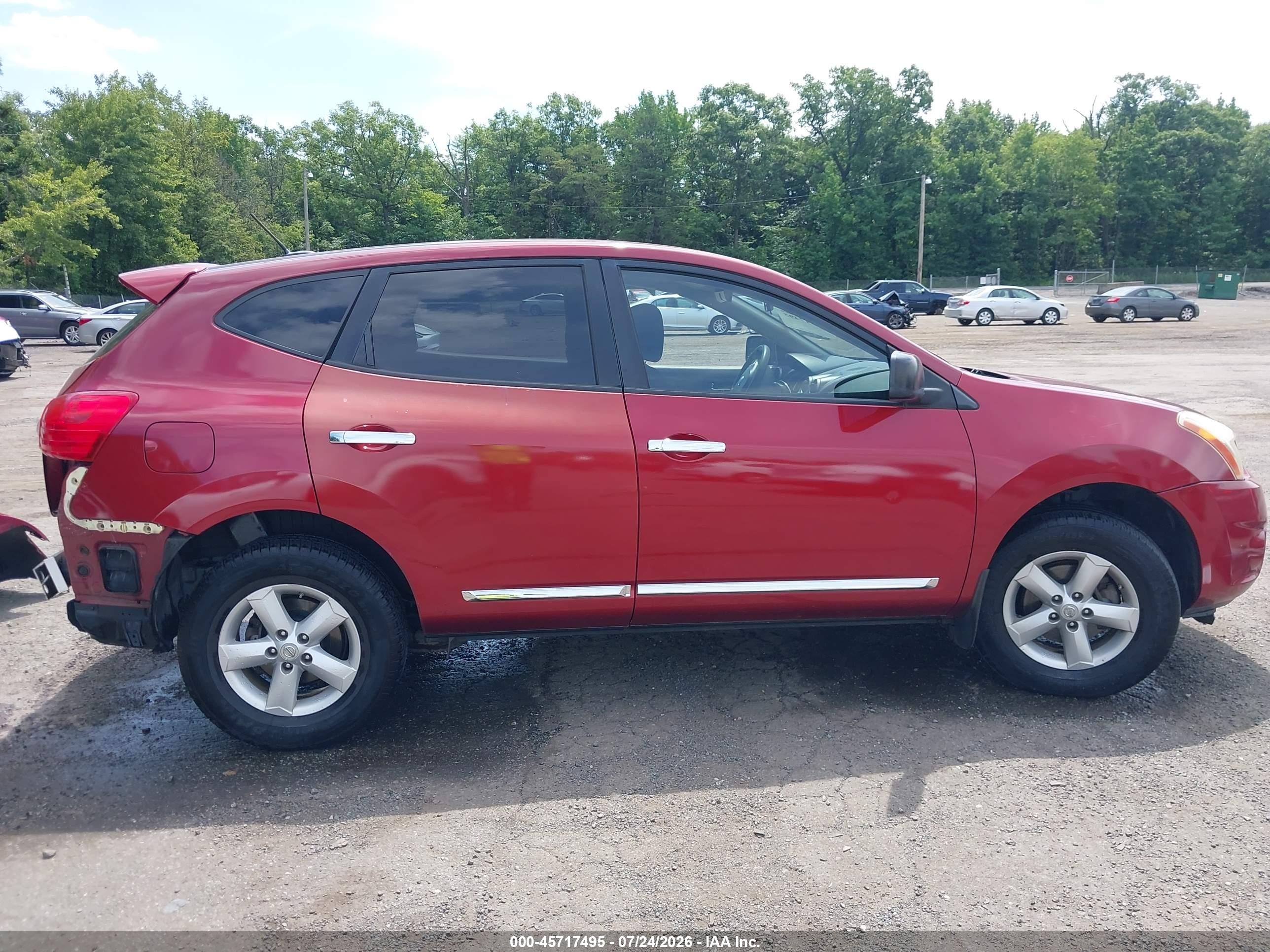 2012 Nissan Rogue S Red vin: JN8AS5MVXCW353837