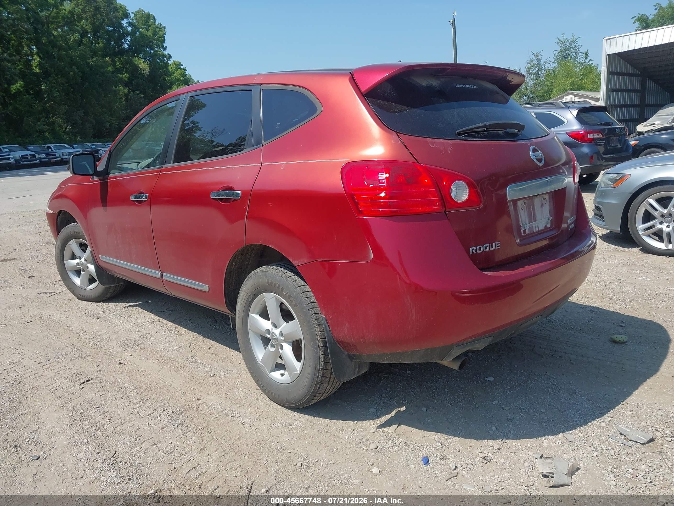 2012 Nissan Rogue S Red vin: JN8AS5MVXCW354406