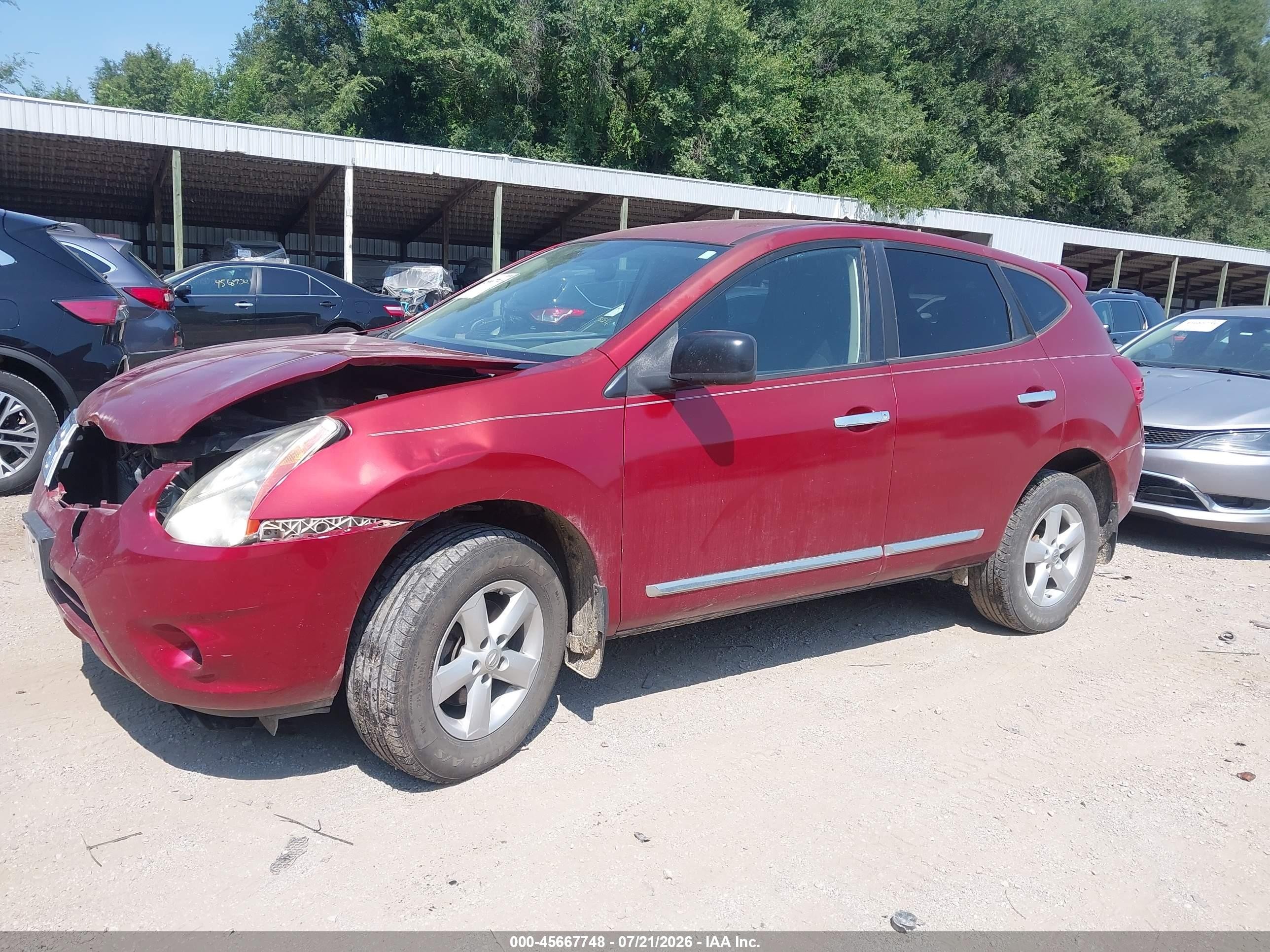 2012 Nissan Rogue S Red vin: JN8AS5MVXCW354406