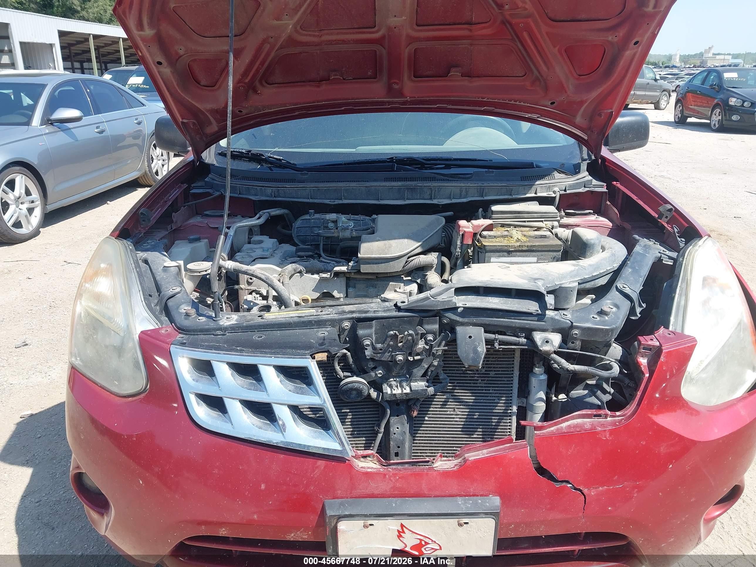2012 Nissan Rogue S Red vin: JN8AS5MVXCW354406
