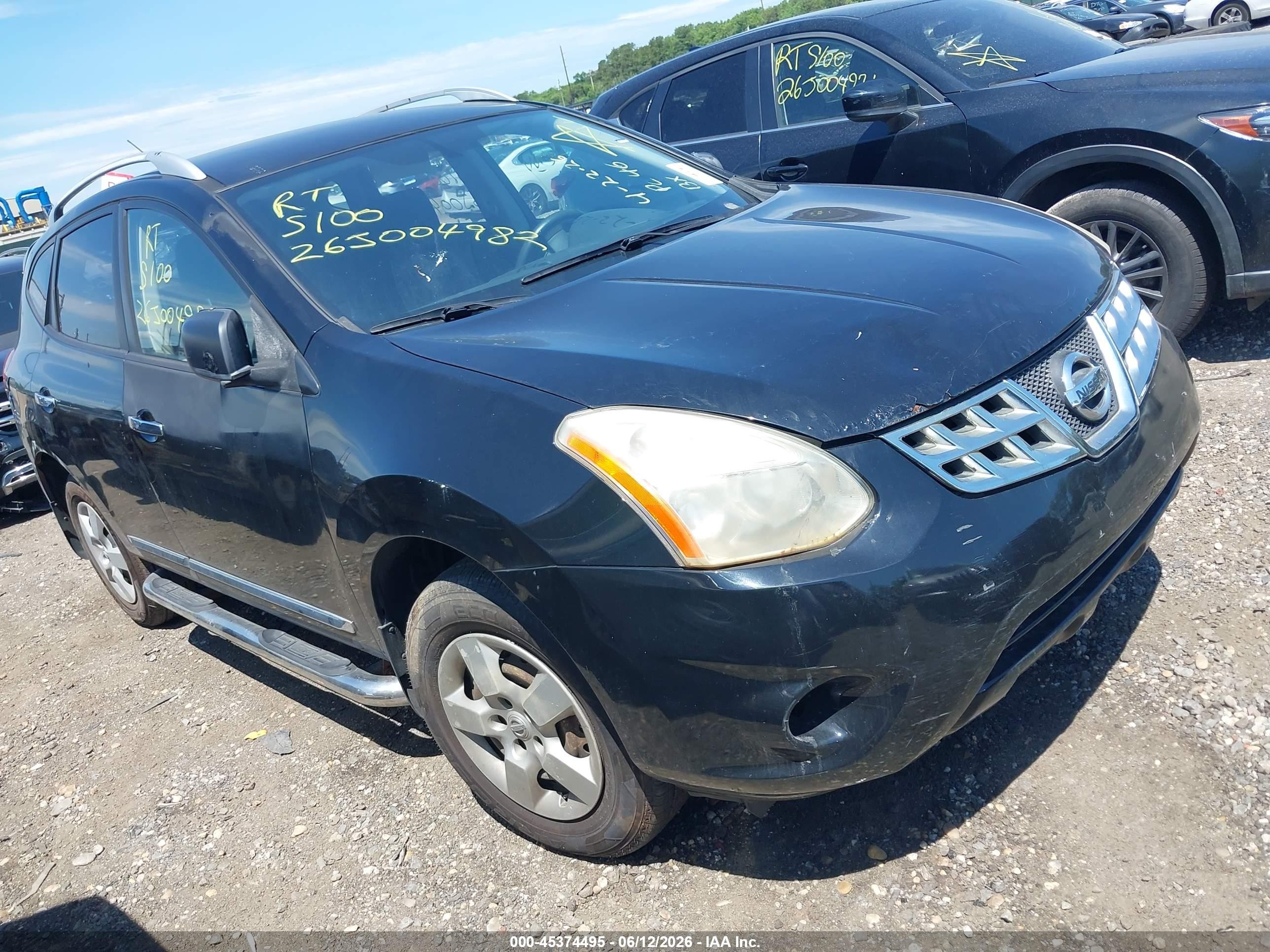 2012 Nissan Rogue S Black vin: JN8AS5MVXCW713401