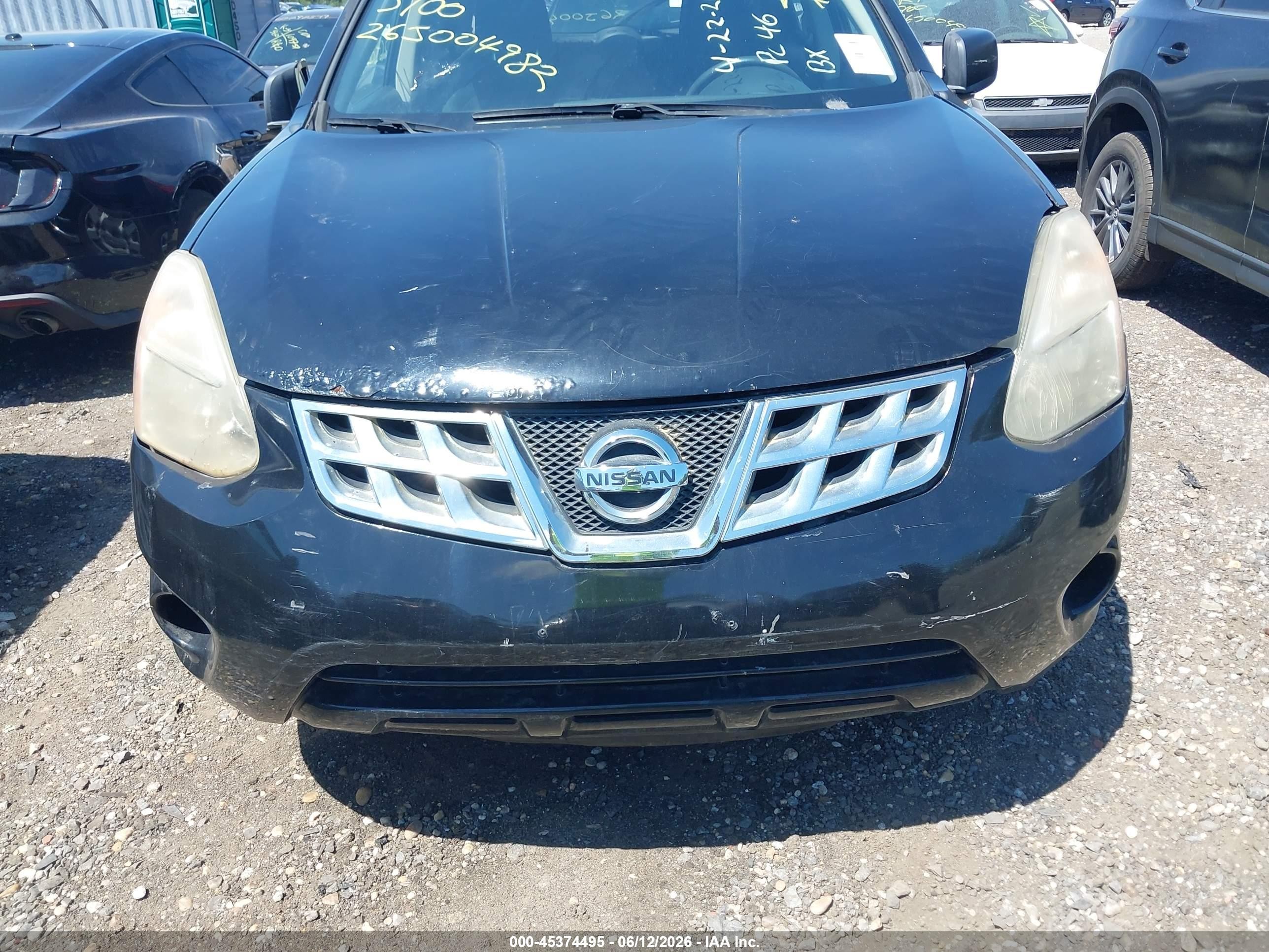 2012 Nissan Rogue S Black vin: JN8AS5MVXCW713401