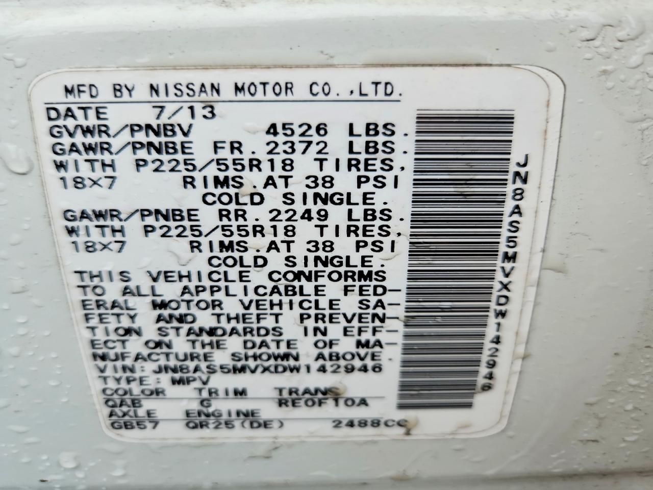 2013 Nissan Rogue S White vin: JN8AS5MVXDW142946