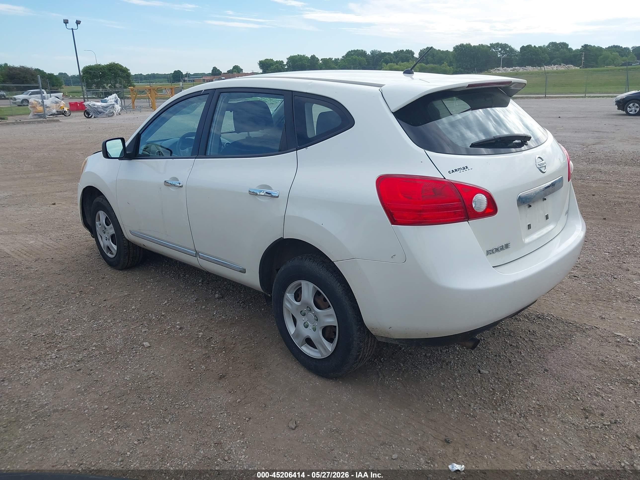 2013 Nissan Rogue S White vin: JN8AS5MVXDW626888