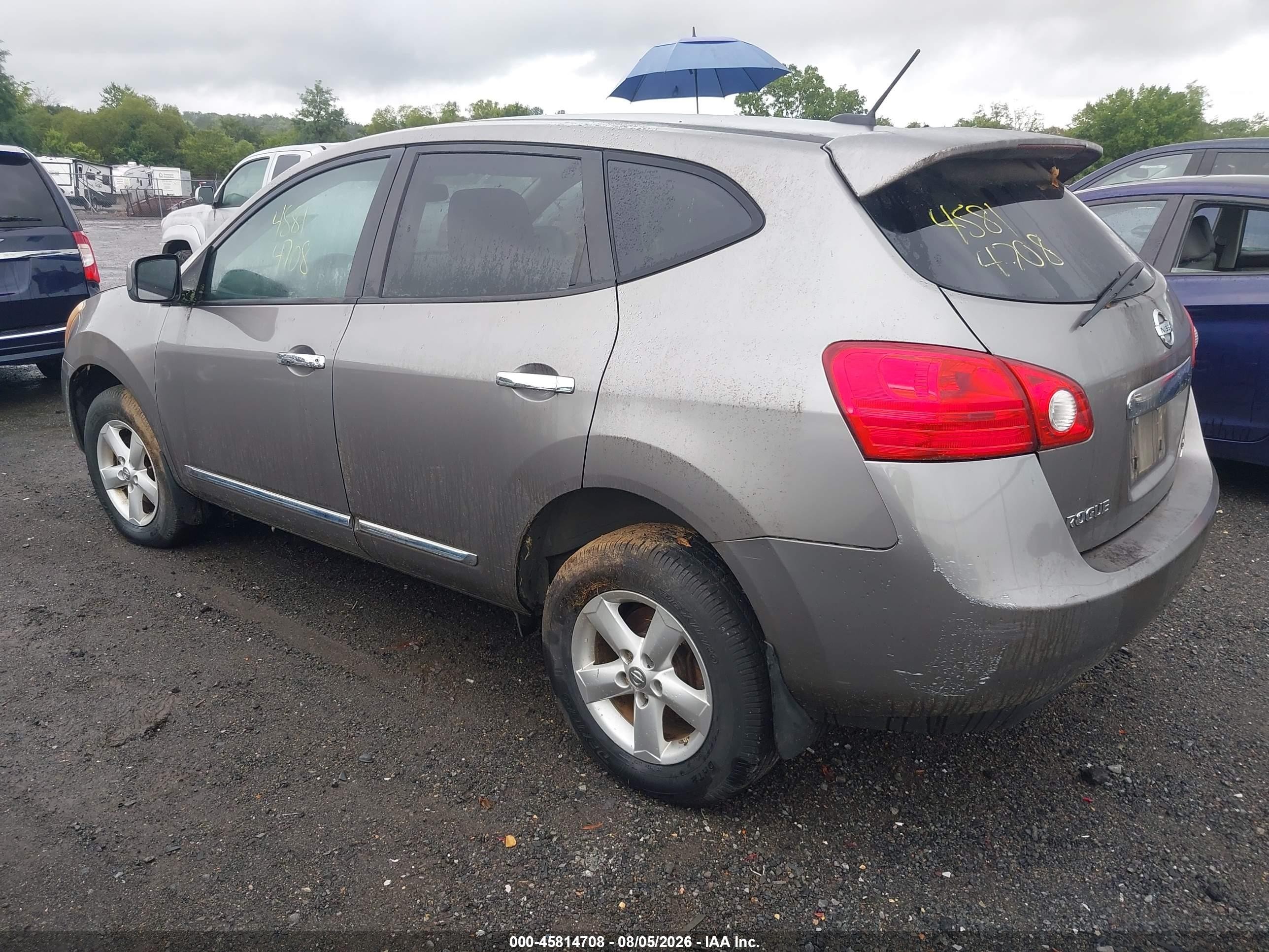 2013 Nissan Rogue S Gray vin: JN8AS5MVXDW662581