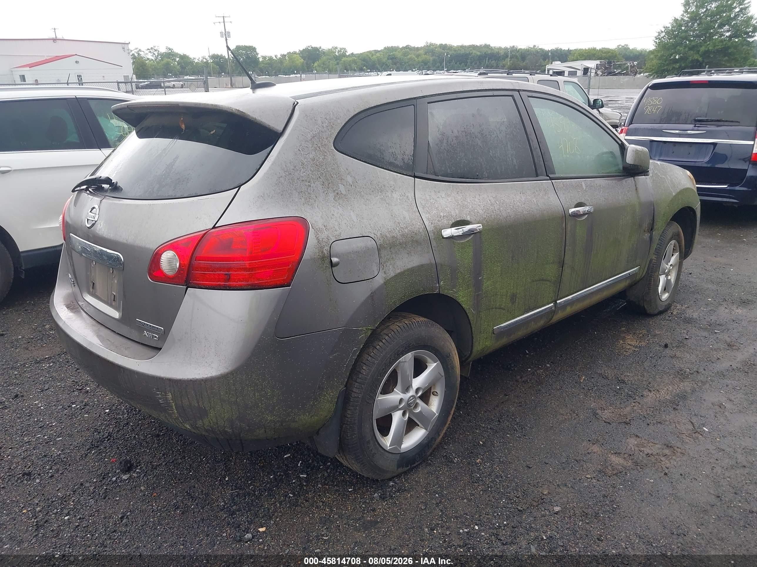 2013 Nissan Rogue S Gray vin: JN8AS5MVXDW662581