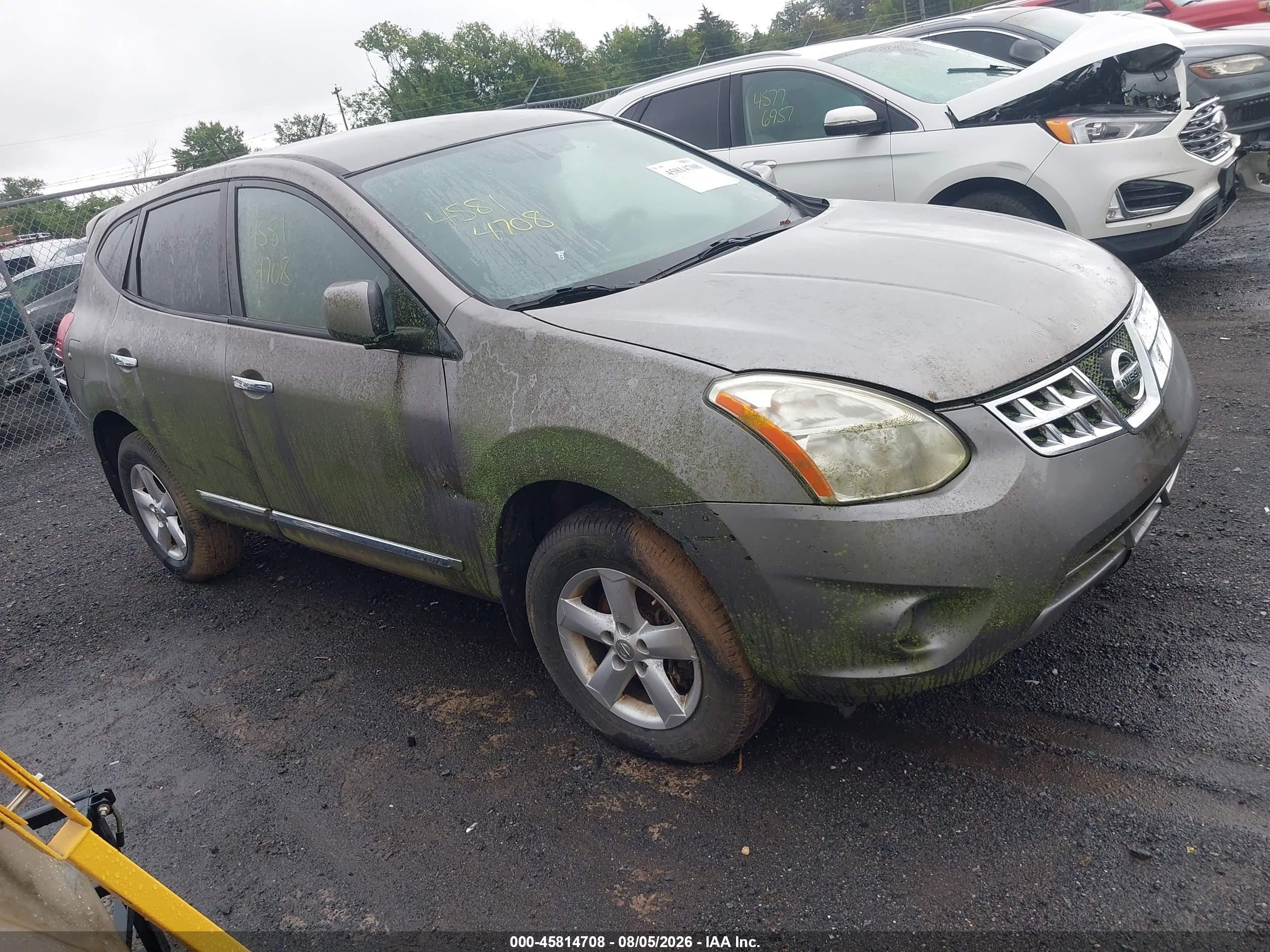 2013 Nissan Rogue S Gray vin: JN8AS5MVXDW662581