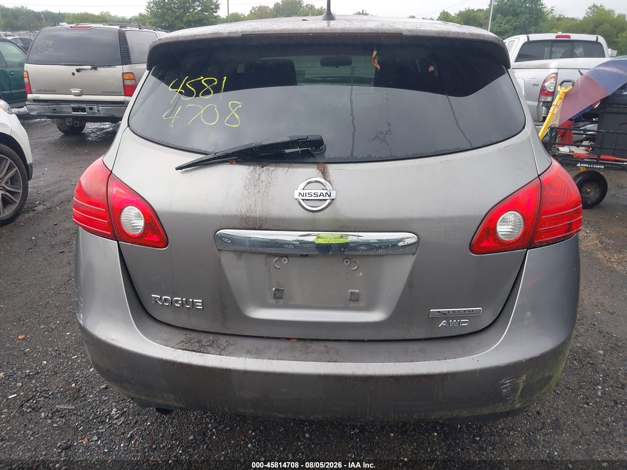 2013 Nissan Rogue S Gray vin: JN8AS5MVXDW662581
