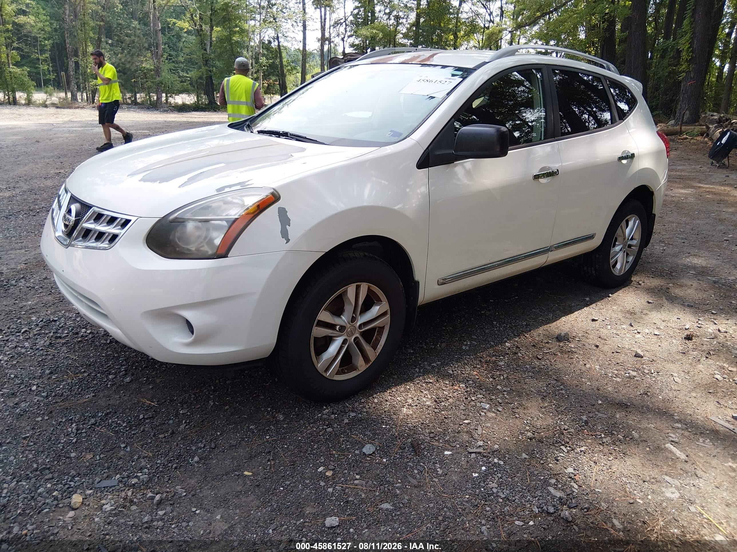 2015 Nissan Rogue Select S White vin: JN8AS5MVXFW757063