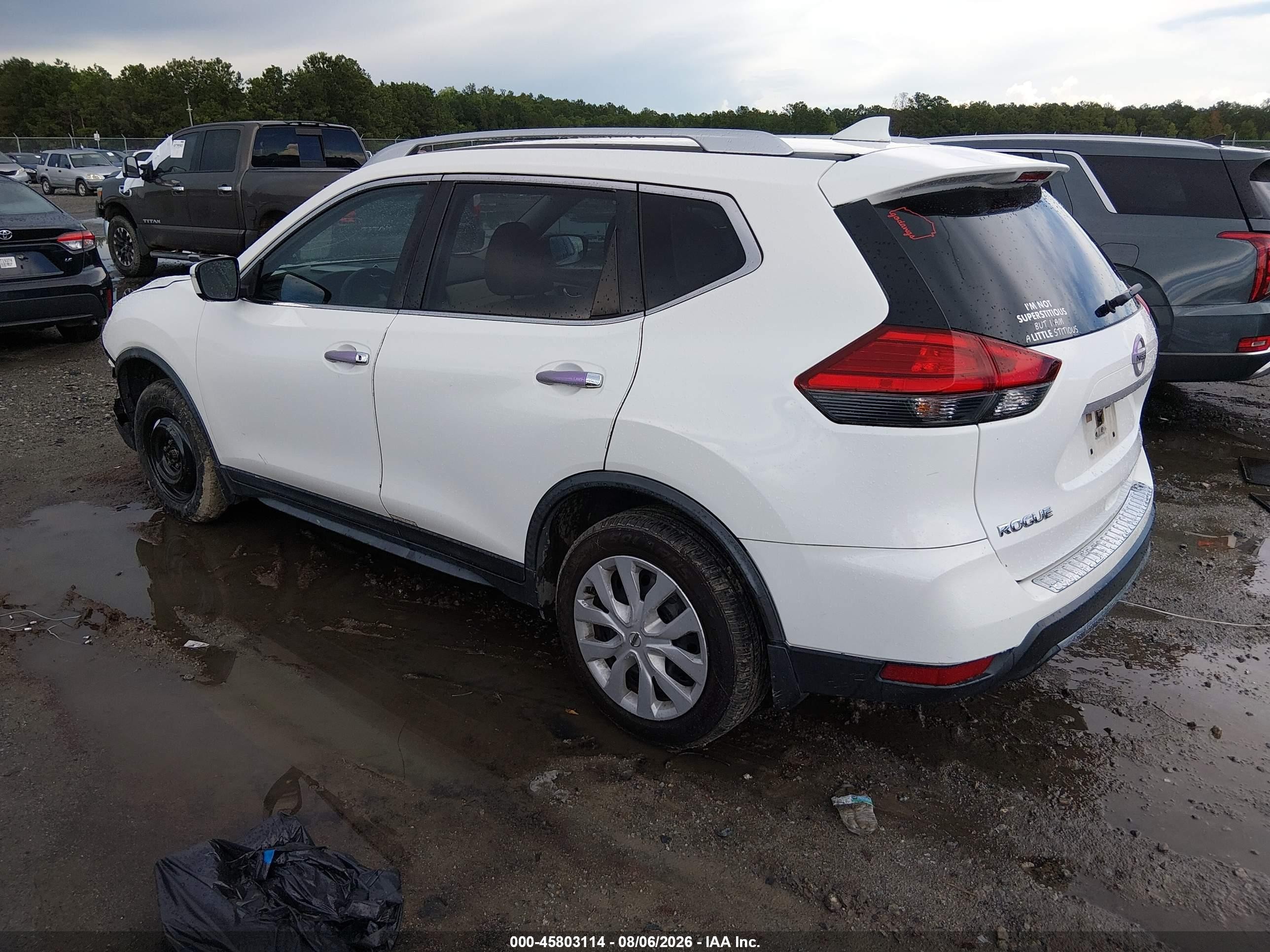 2017 Nissan Rogue S White vin: JN8AT2MT4HW137838