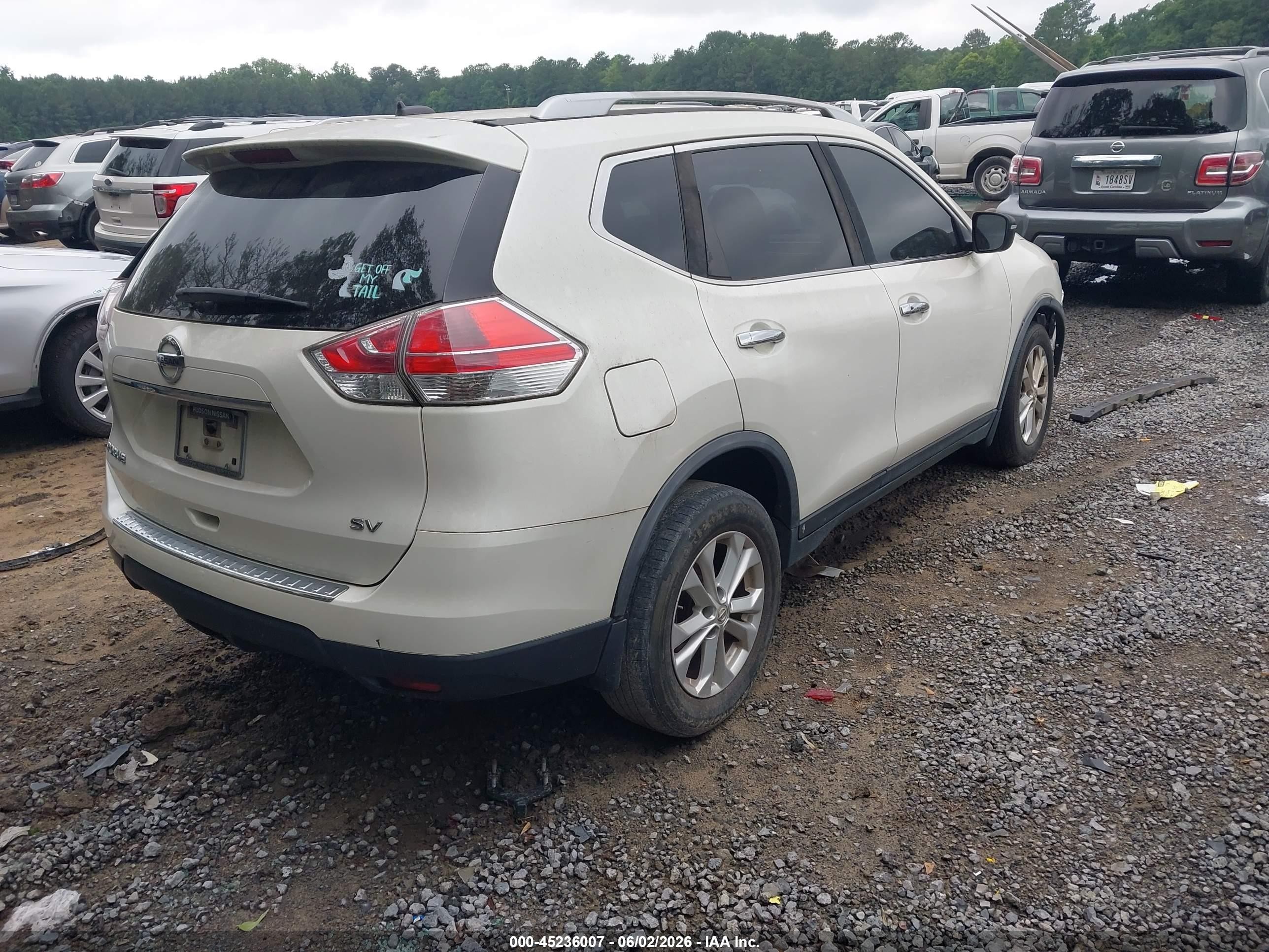 2016 Nissan Rogue Sv White vin: JN8AT2MT7GW004084