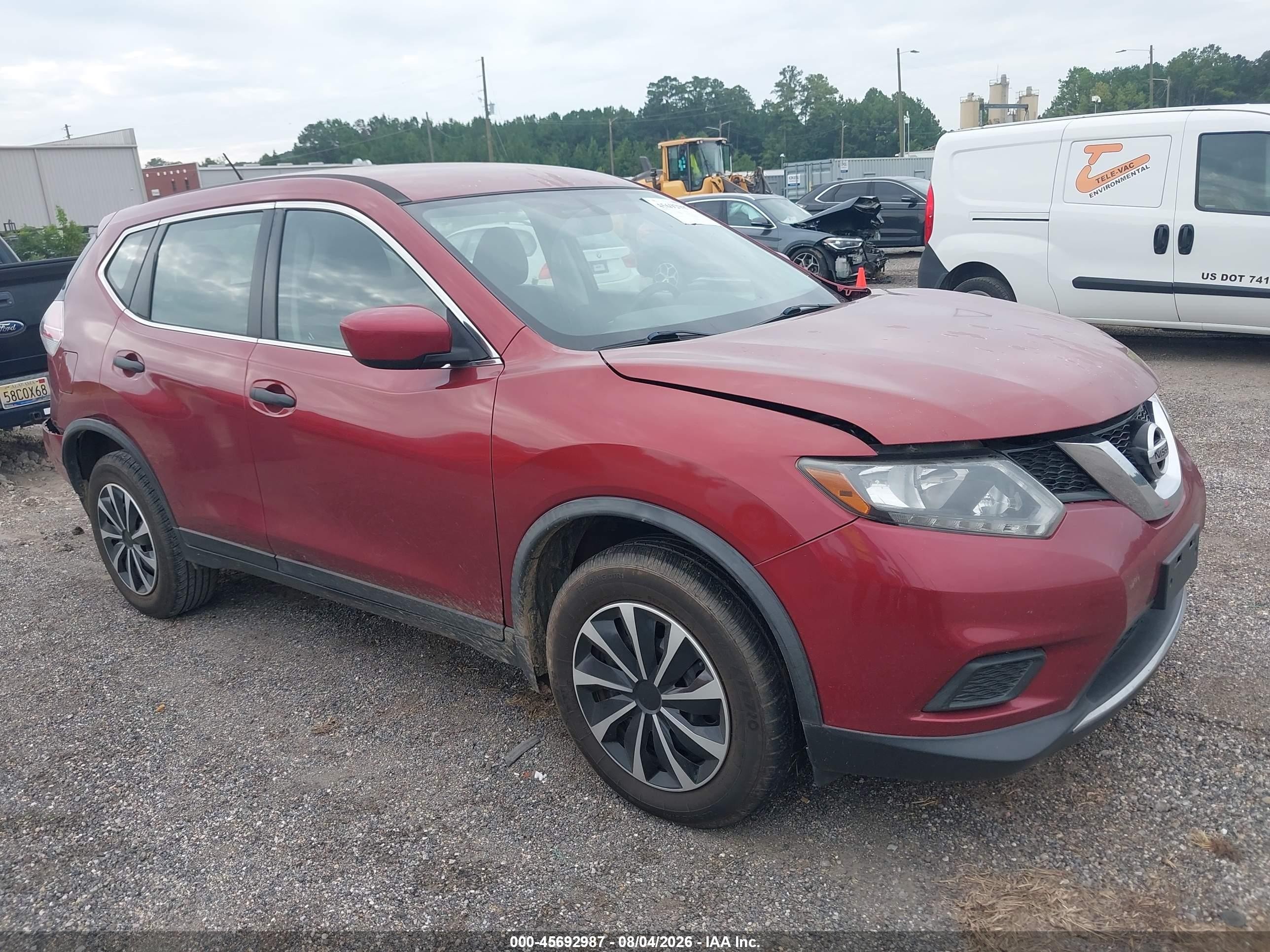 2016 Nissan Rogue S Red vin: JN8AT2MT7GW020947