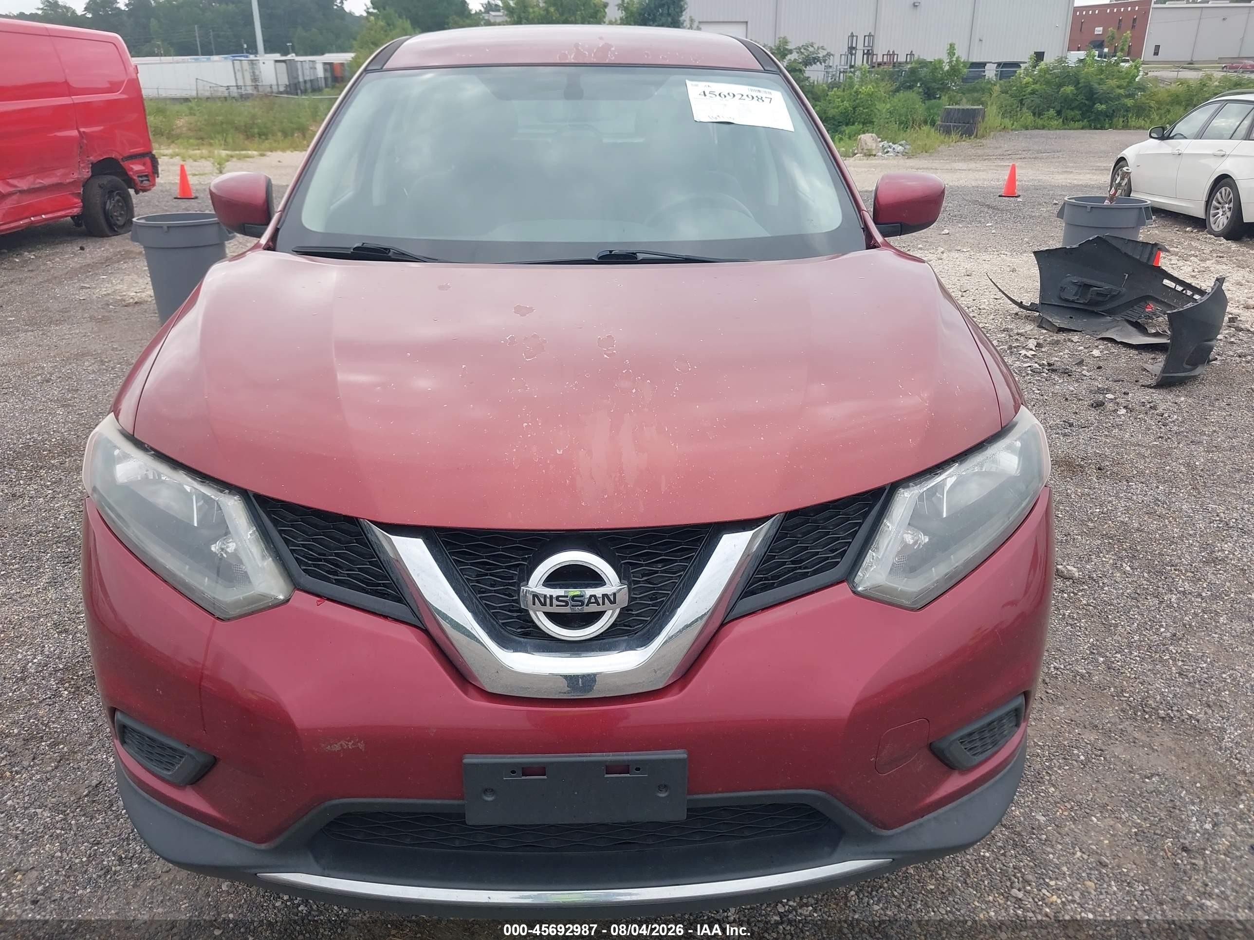 2016 Nissan Rogue S Red vin: JN8AT2MT7GW020947