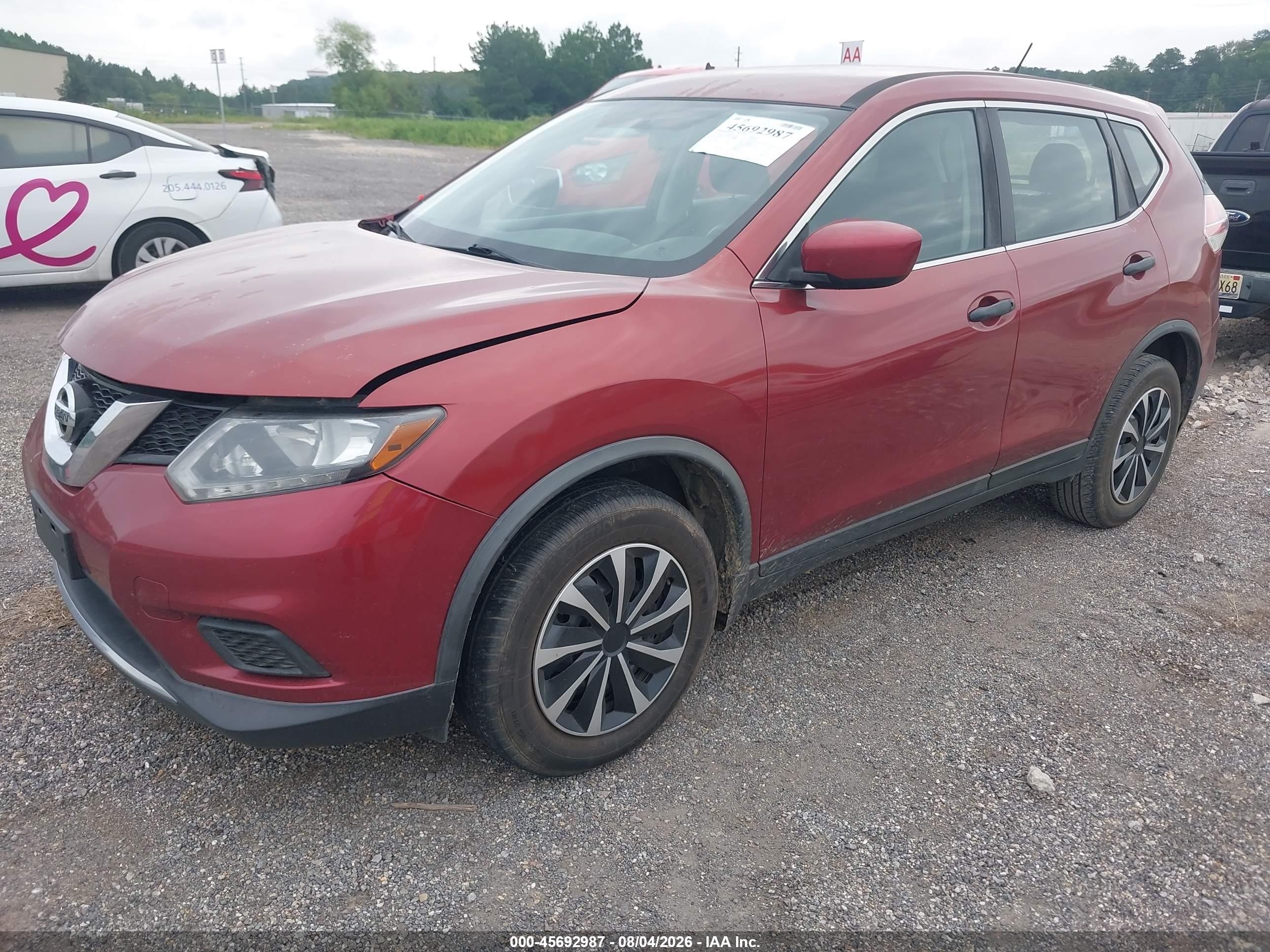 2016 Nissan Rogue S Red vin: JN8AT2MT7GW020947