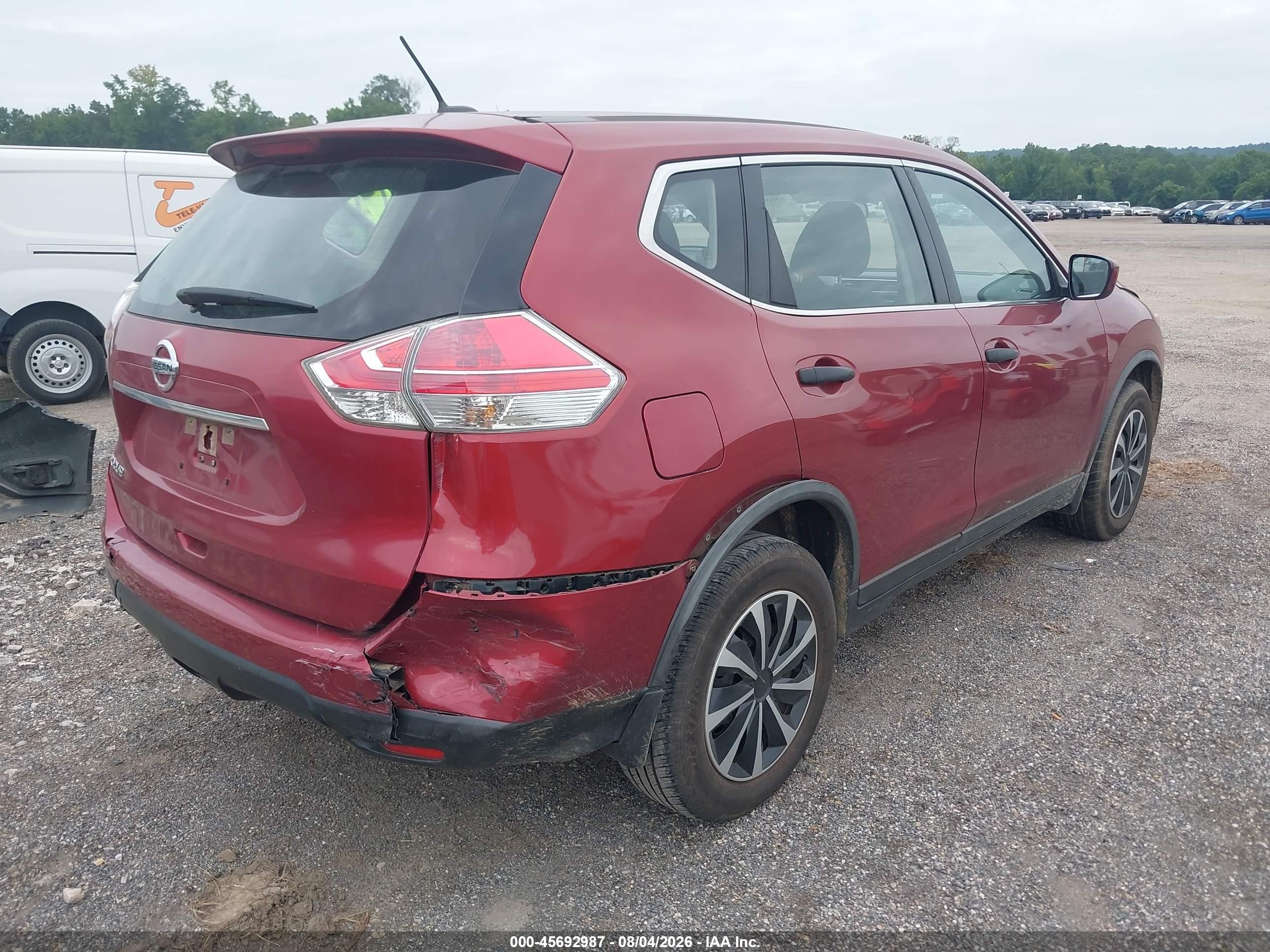 2016 Nissan Rogue S Red vin: JN8AT2MT7GW020947