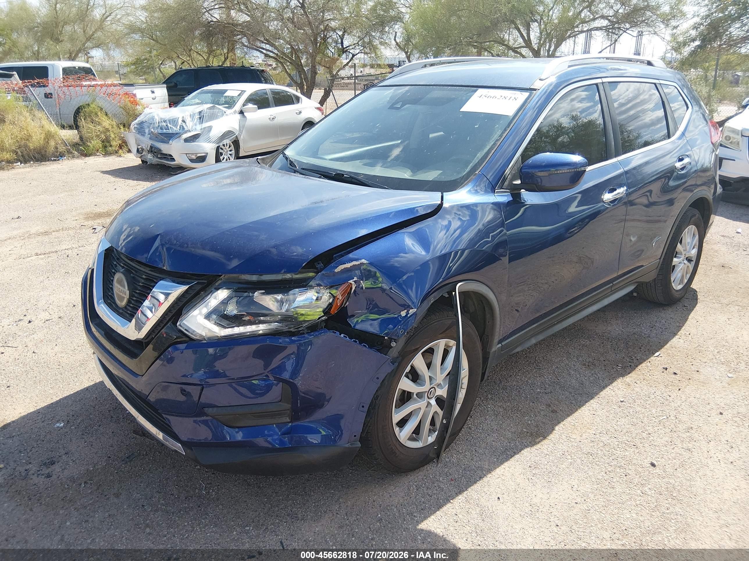 2019 Nissan Rogue S Синий vin: JN8AT2MT7KW267717