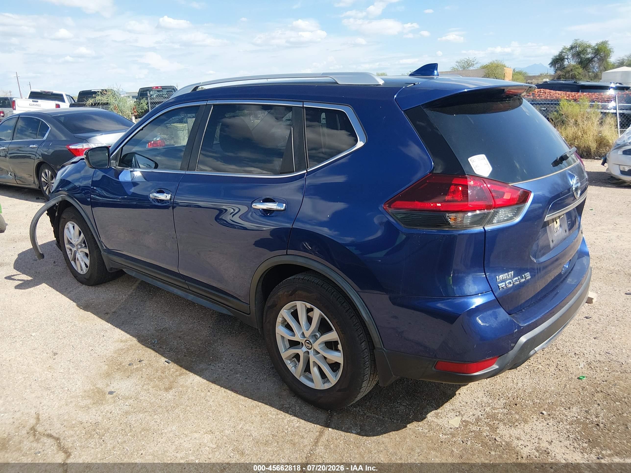 2019 Nissan Rogue S Синий vin: JN8AT2MT7KW267717