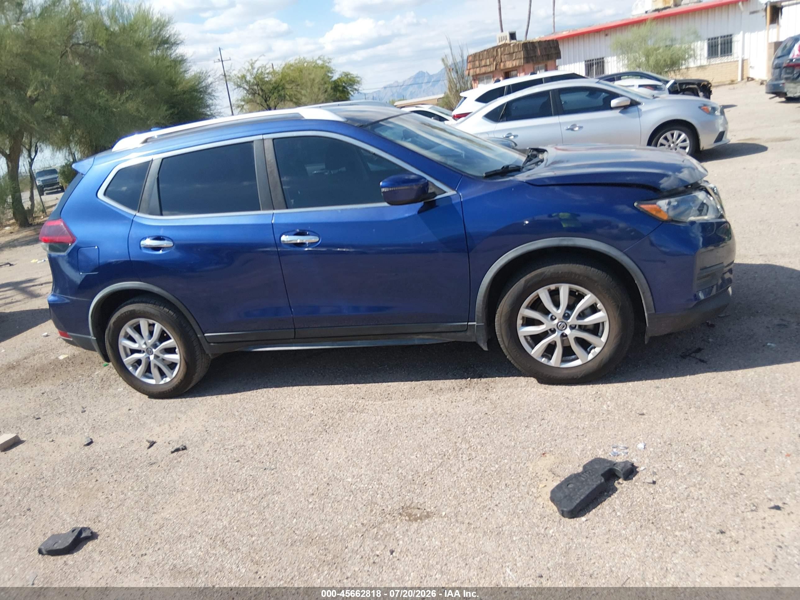 2019 Nissan Rogue S Синий vin: JN8AT2MT7KW267717
