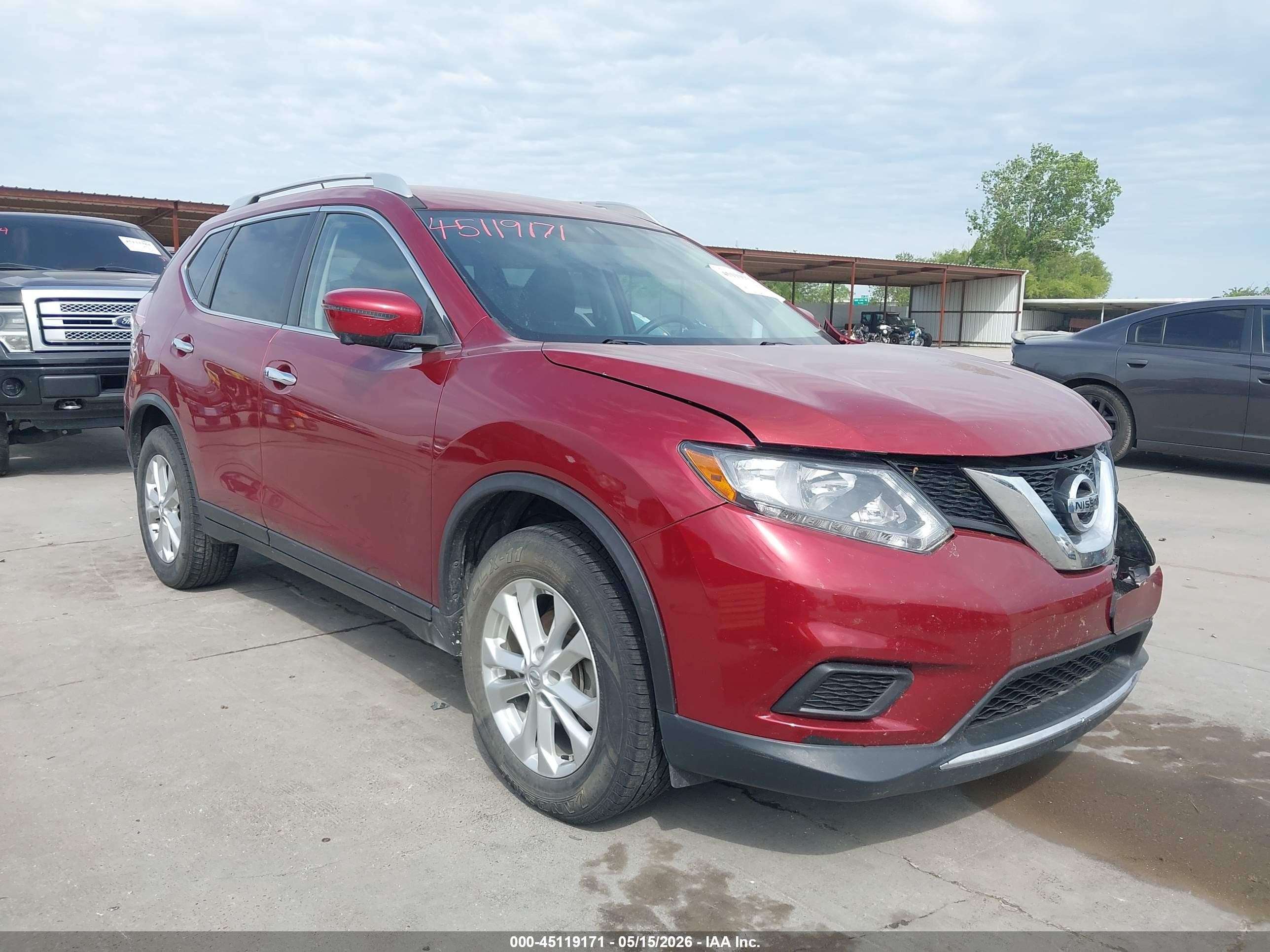2016 Nissan Rogue Sv Burgundy vin: JN8AT2MT8GW016583